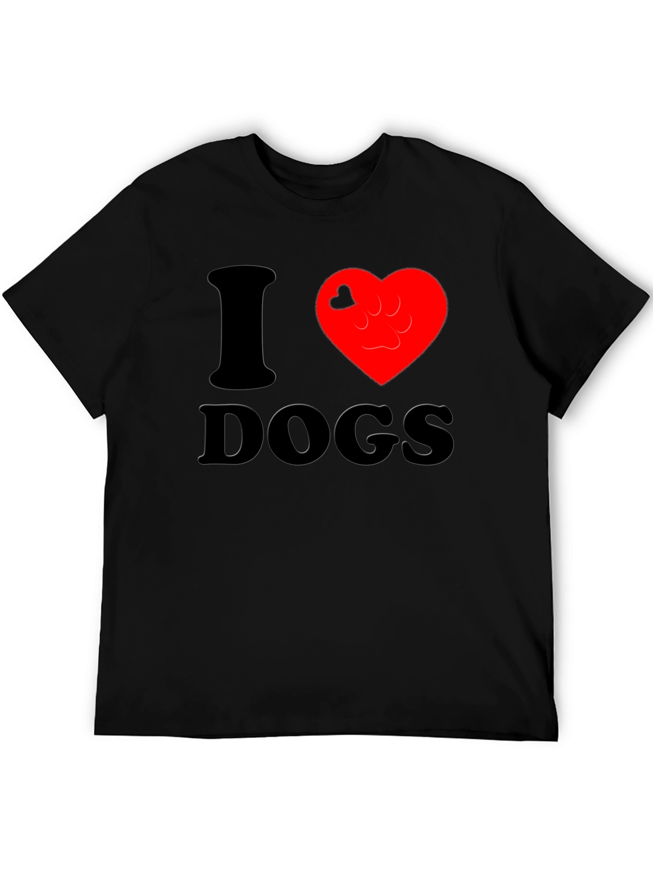 I Heart Dogs Black T-Shirt