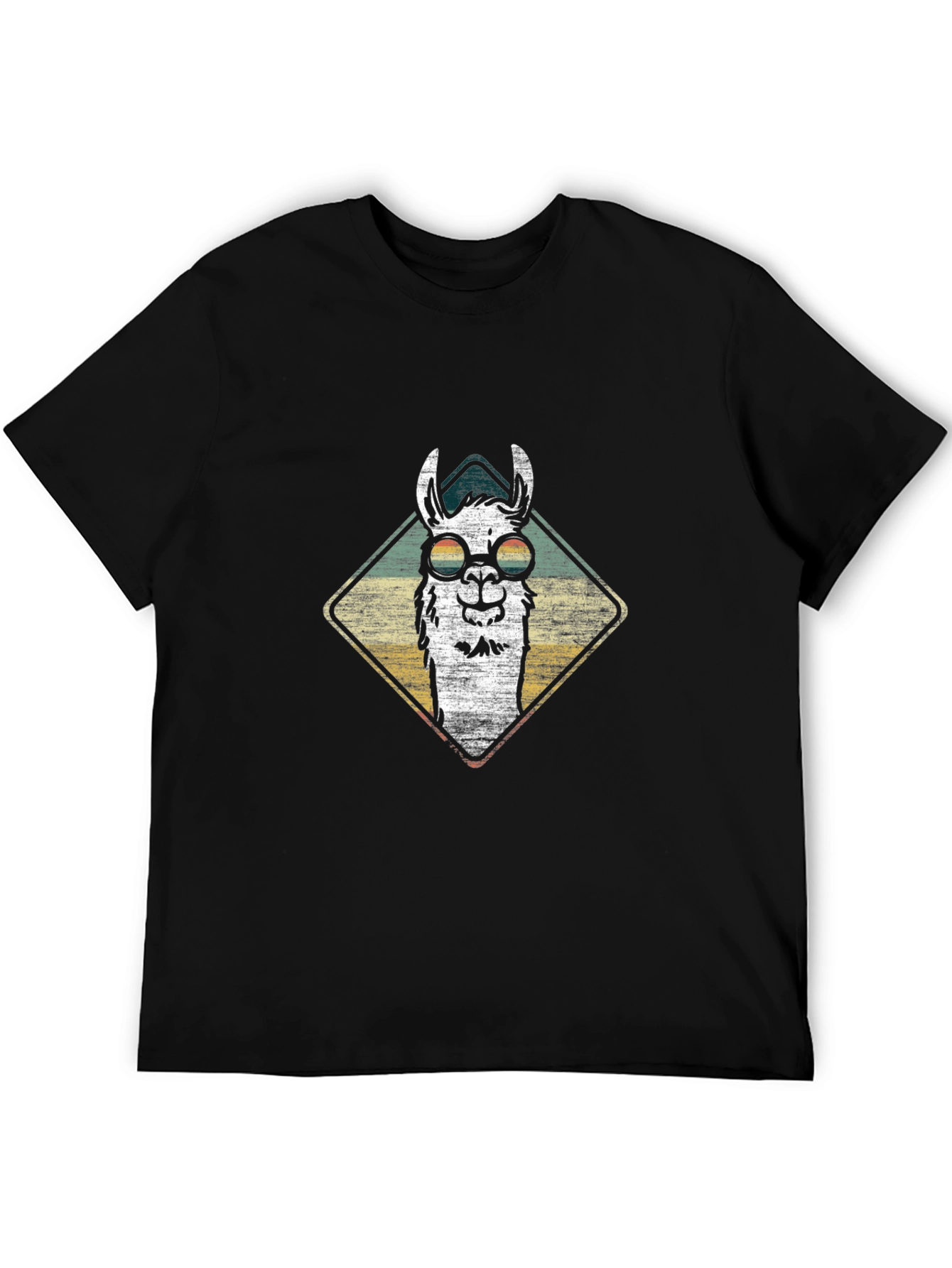 Cool Llama Graphic Tee - Stylish Mens Black T-Shirt