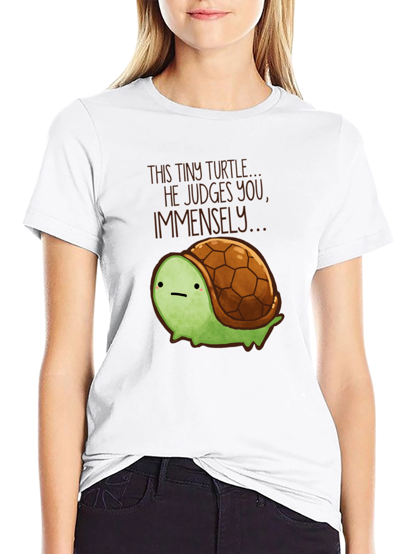 Tiny Turtle Judges You T-Shirt Funny Graphic Tee