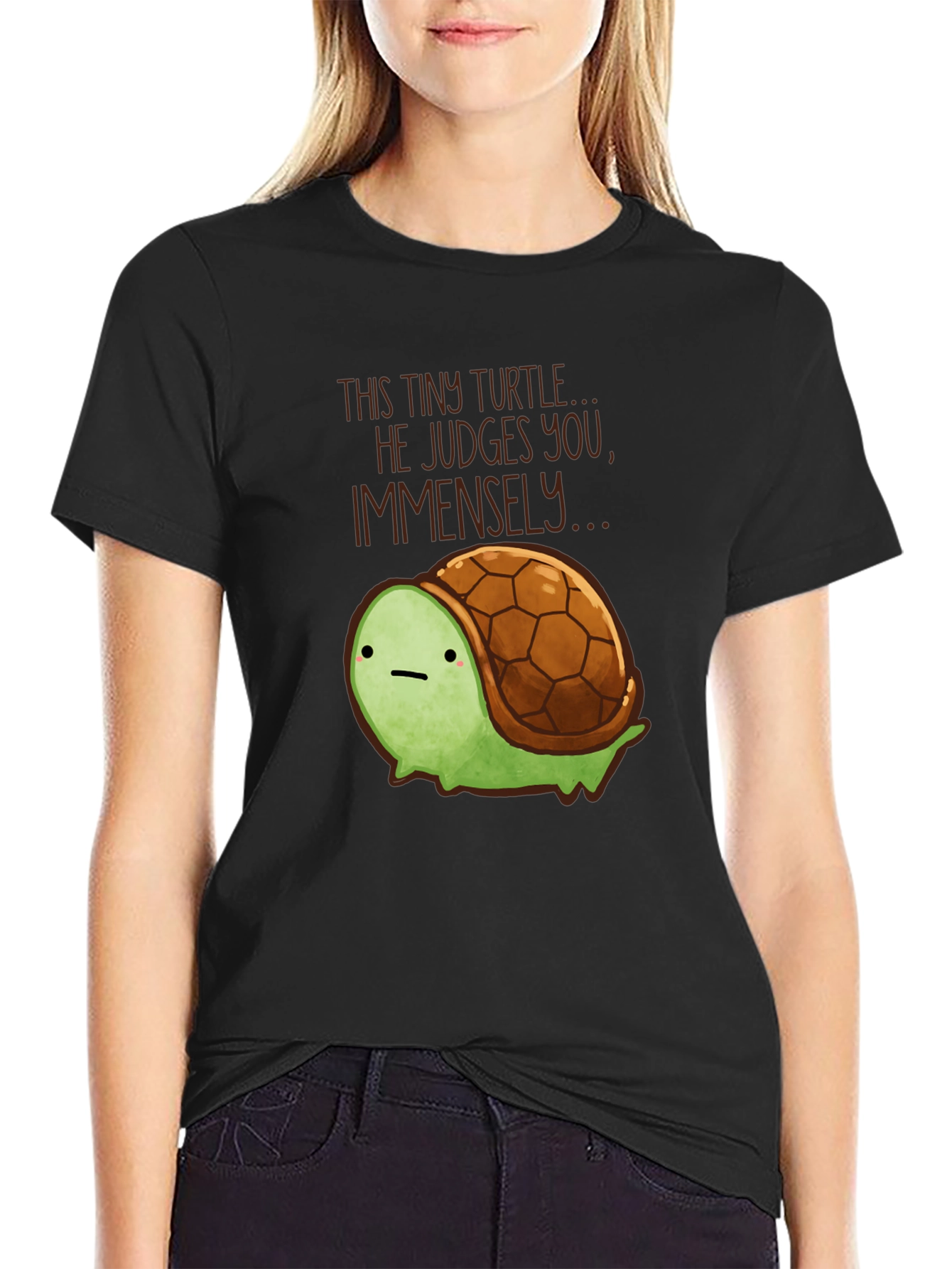 Tiny Turtle Judges You T-Shirt Funny Graphic Tee