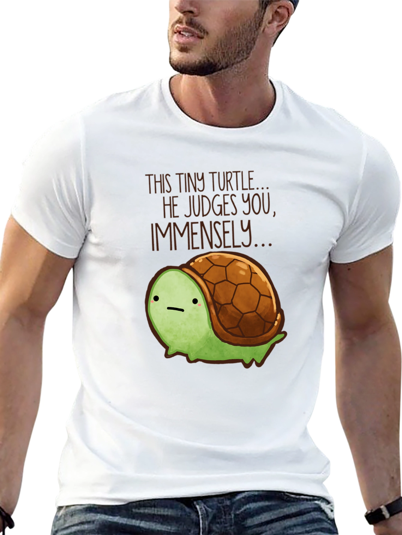 Tiny Turtle Judges You T-Shirt Funny Graphic Tee