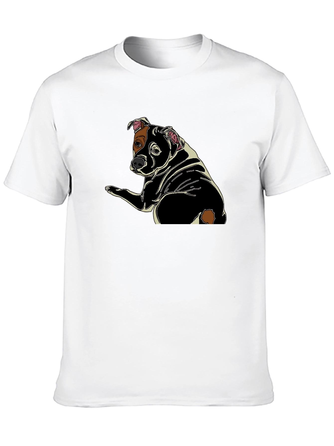 Dog Graphic Print Black T-Shirt