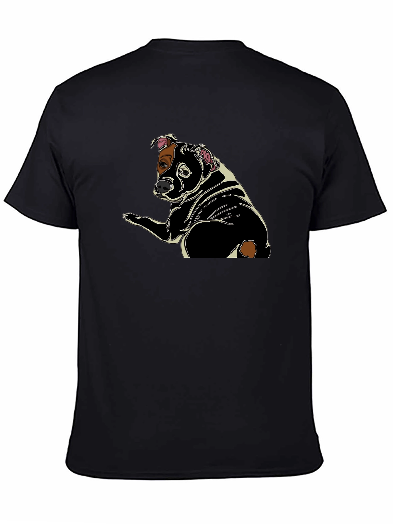 Dog Graphic Print Black T-Shirt