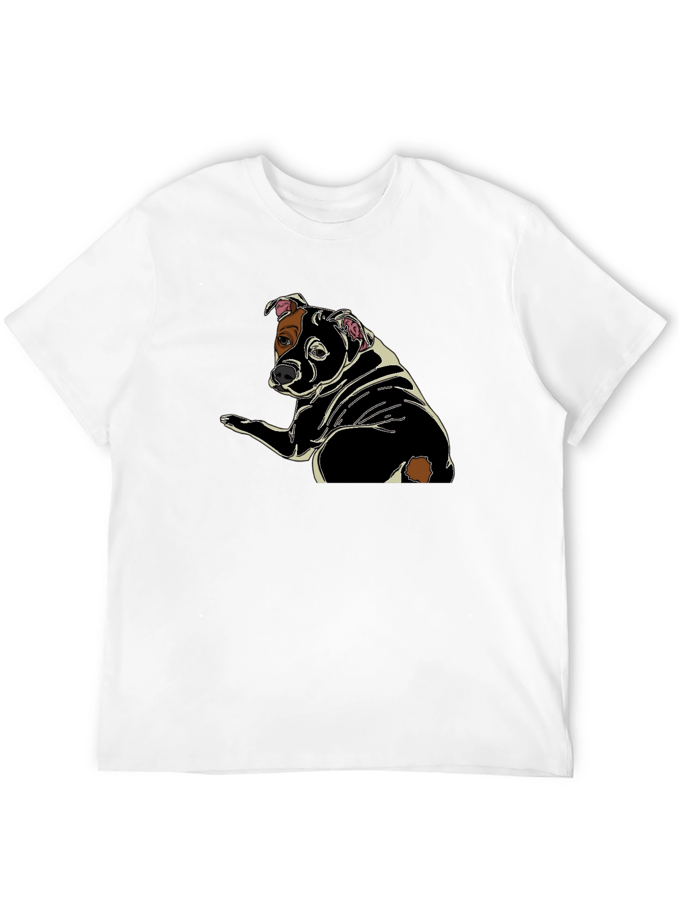Dog Graphic Print Black T-Shirt