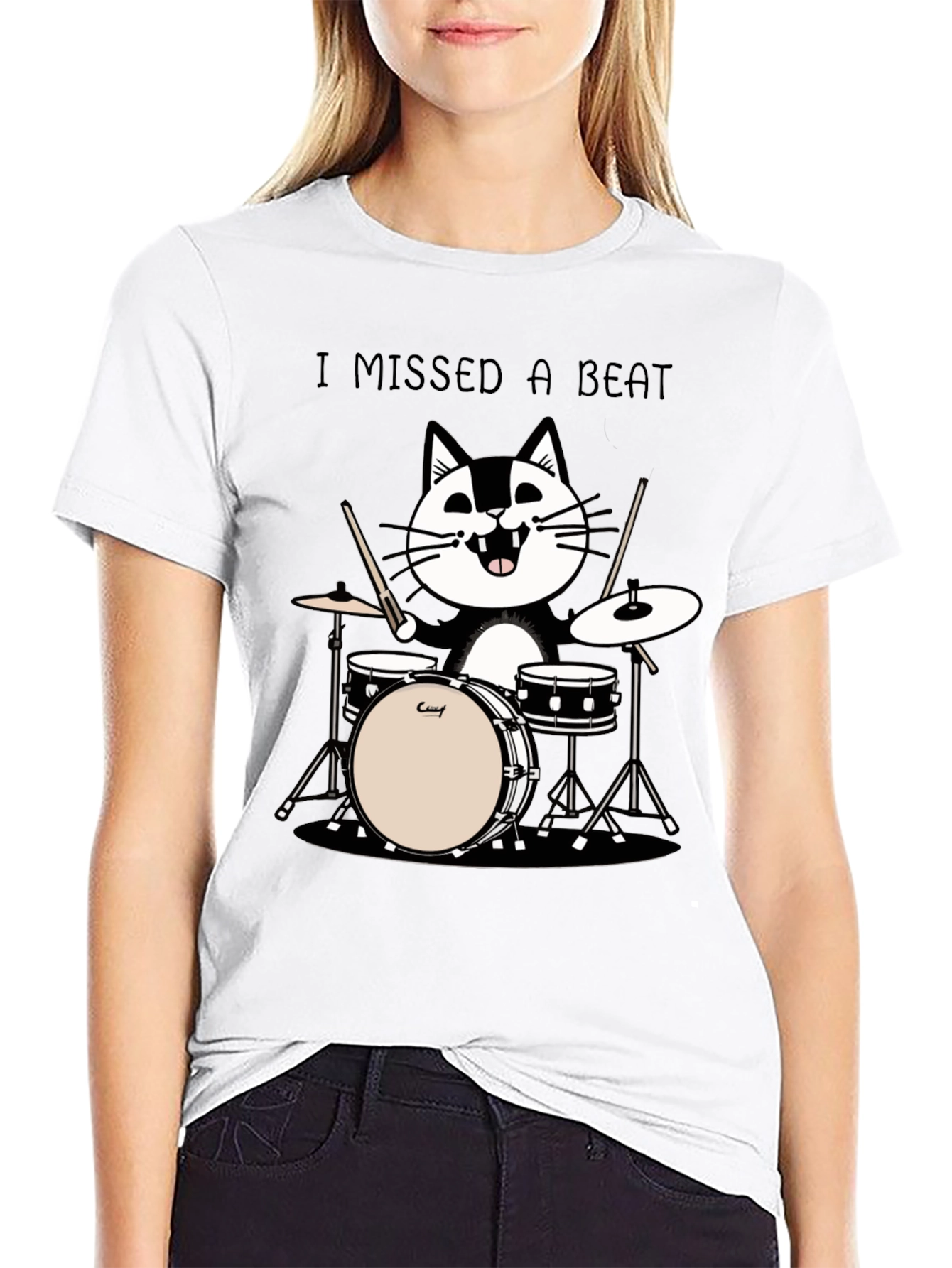 I Missed a Beat Cat Drummer T-Shirt