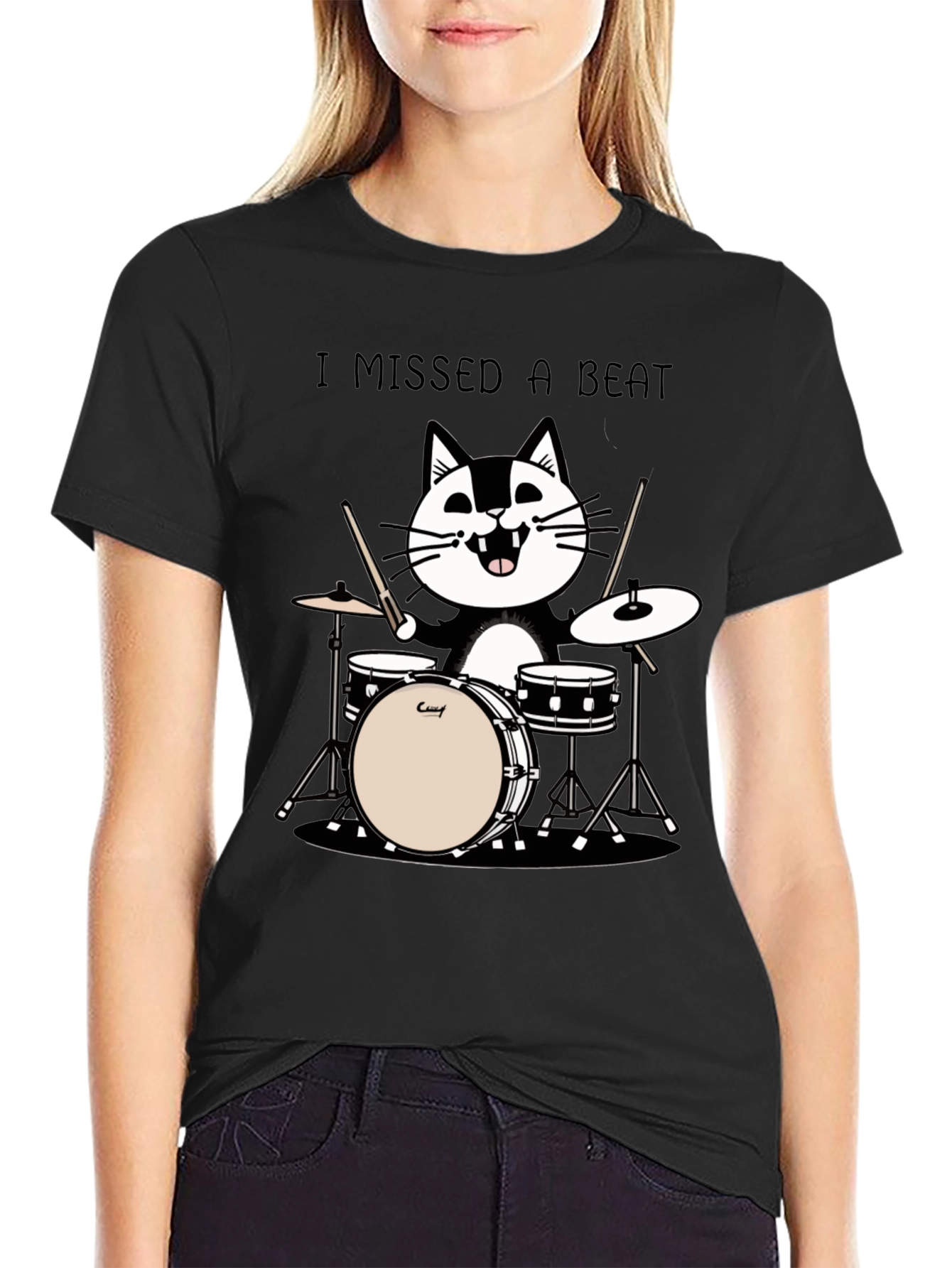 I Missed a Beat Cat Drummer T-Shirt