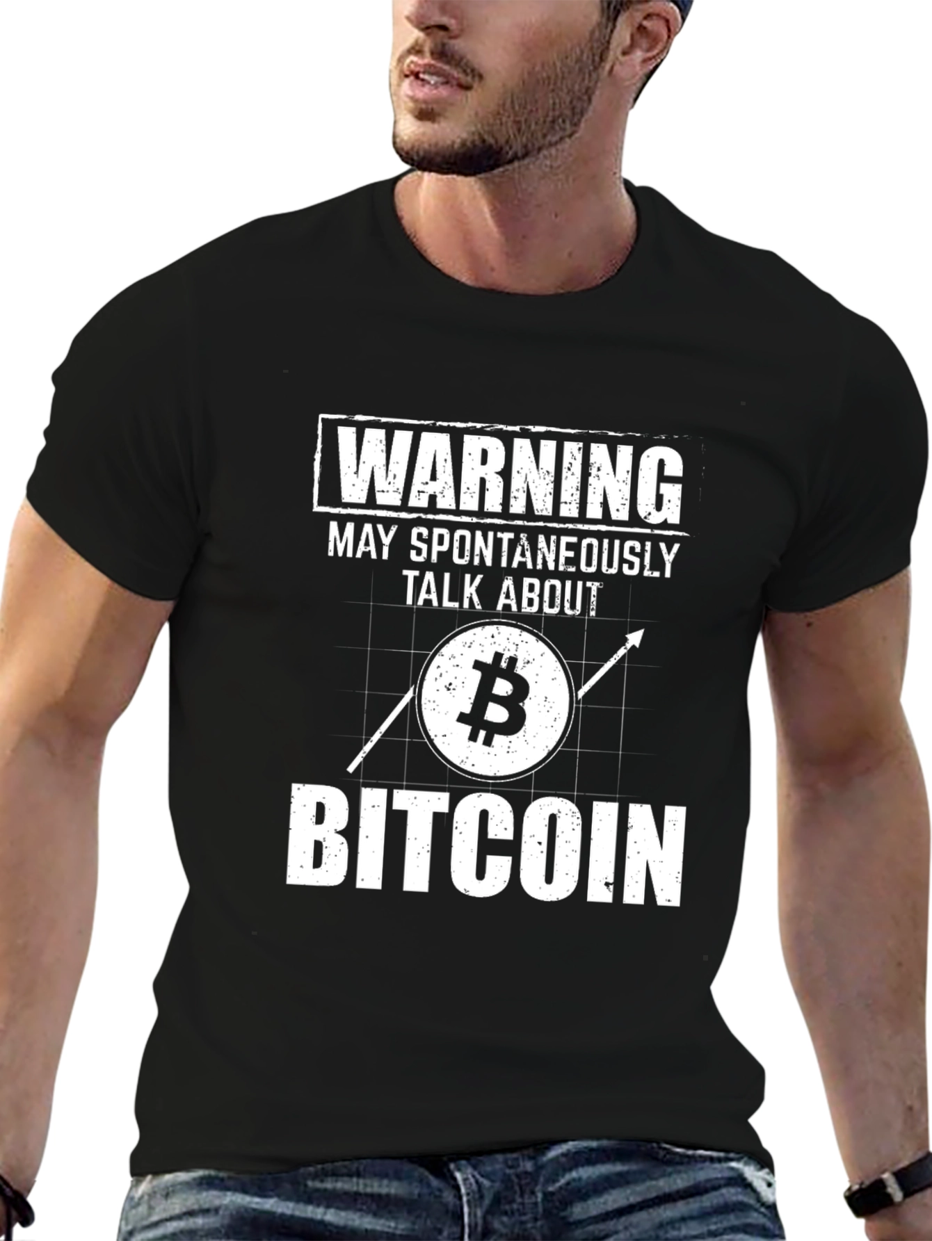 Warning May Spontaneously Talk About Bitcoin T-Shirt