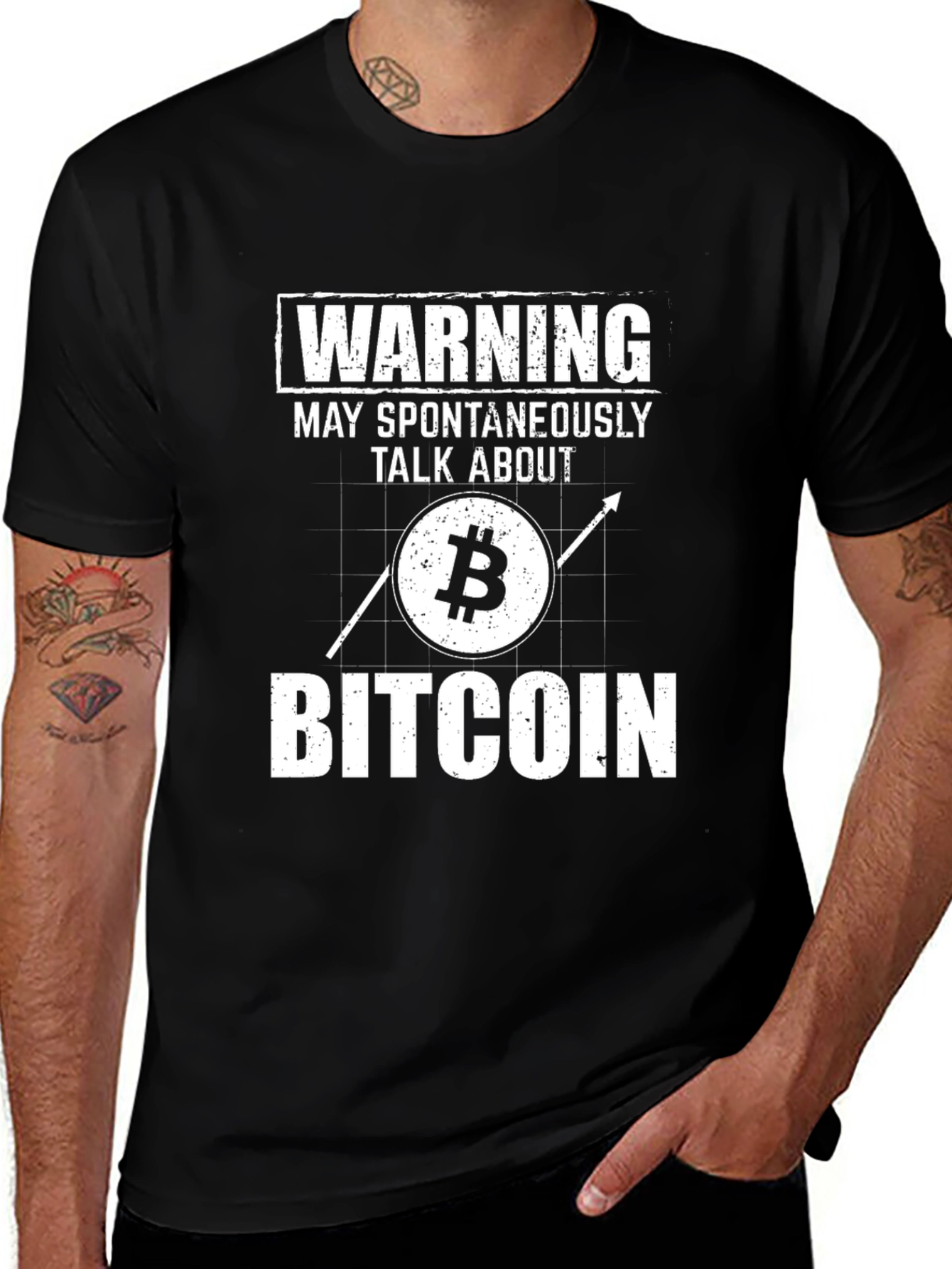 Warning May Spontaneously Talk About Bitcoin T-Shirt