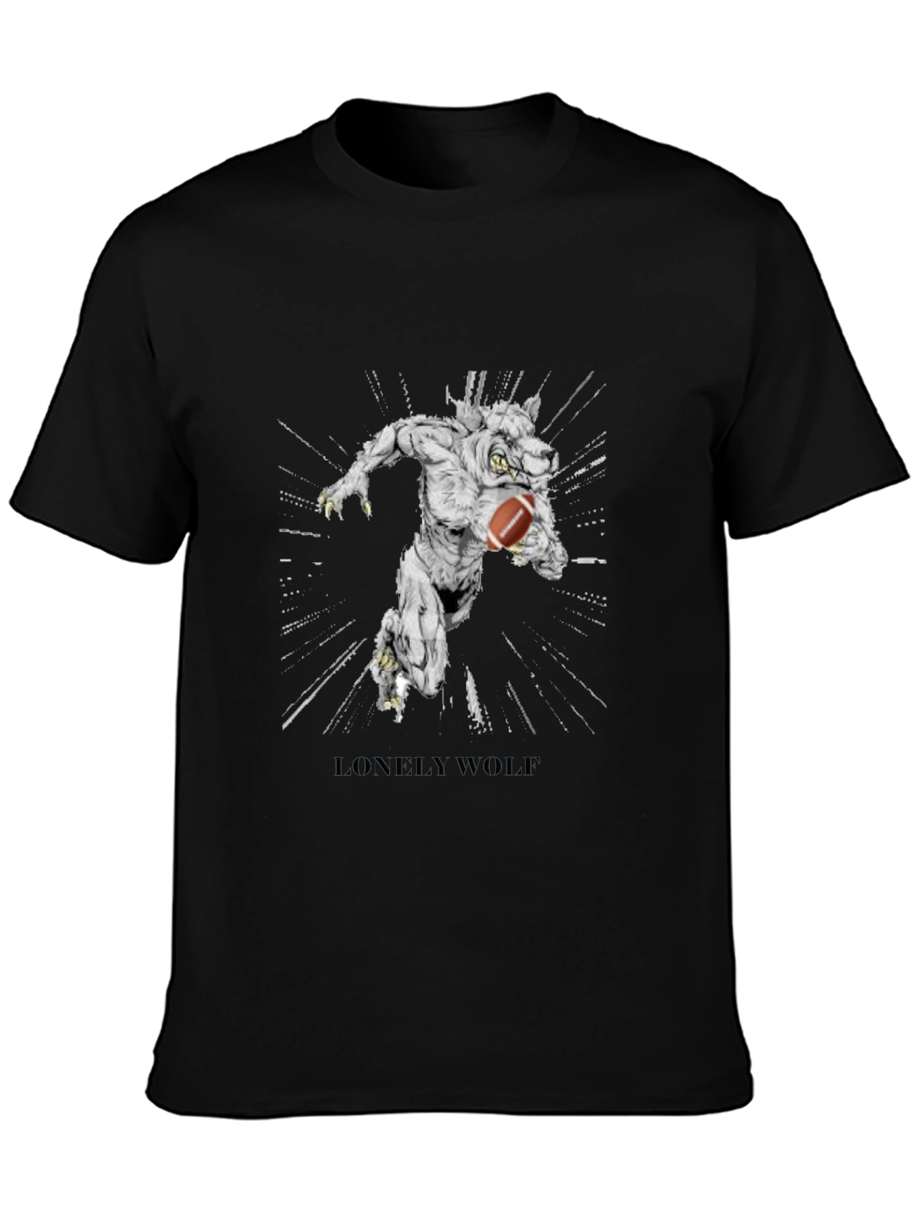 Lonely Wolf Football T-Shirt