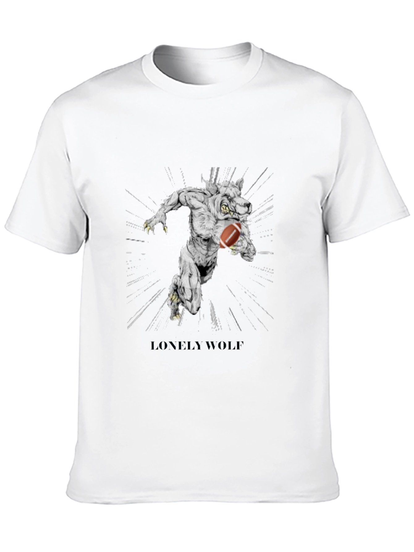 Lonely Wolf Football T-Shirt