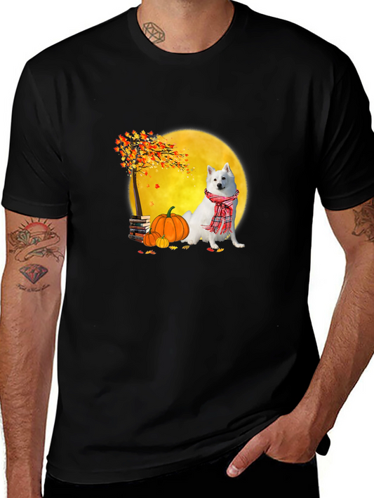 Fall Dog Graphic Tee - Spooky Season Shirt
