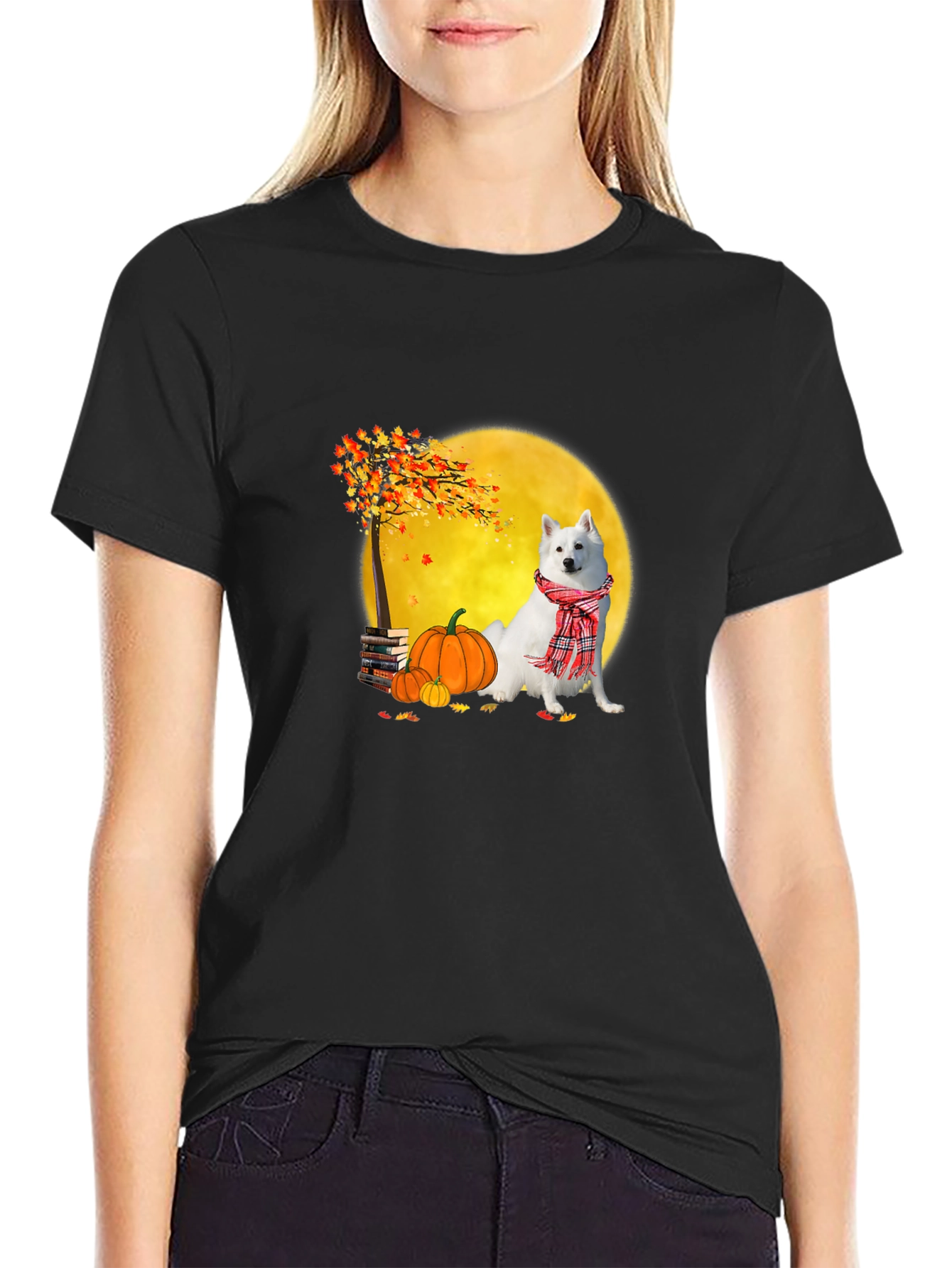 Fall Dog Graphic Tee - Spooky Season Shirt