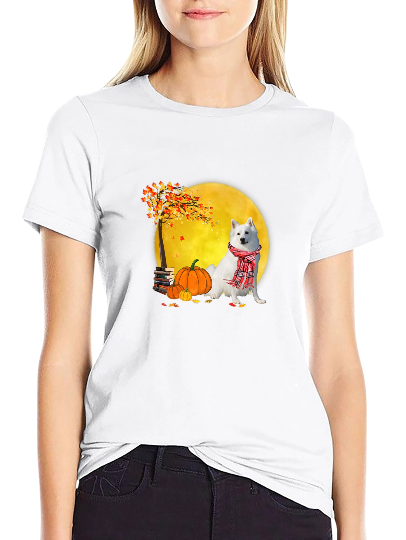 Fall Dog Graphic Tee - Spooky Season Shirt