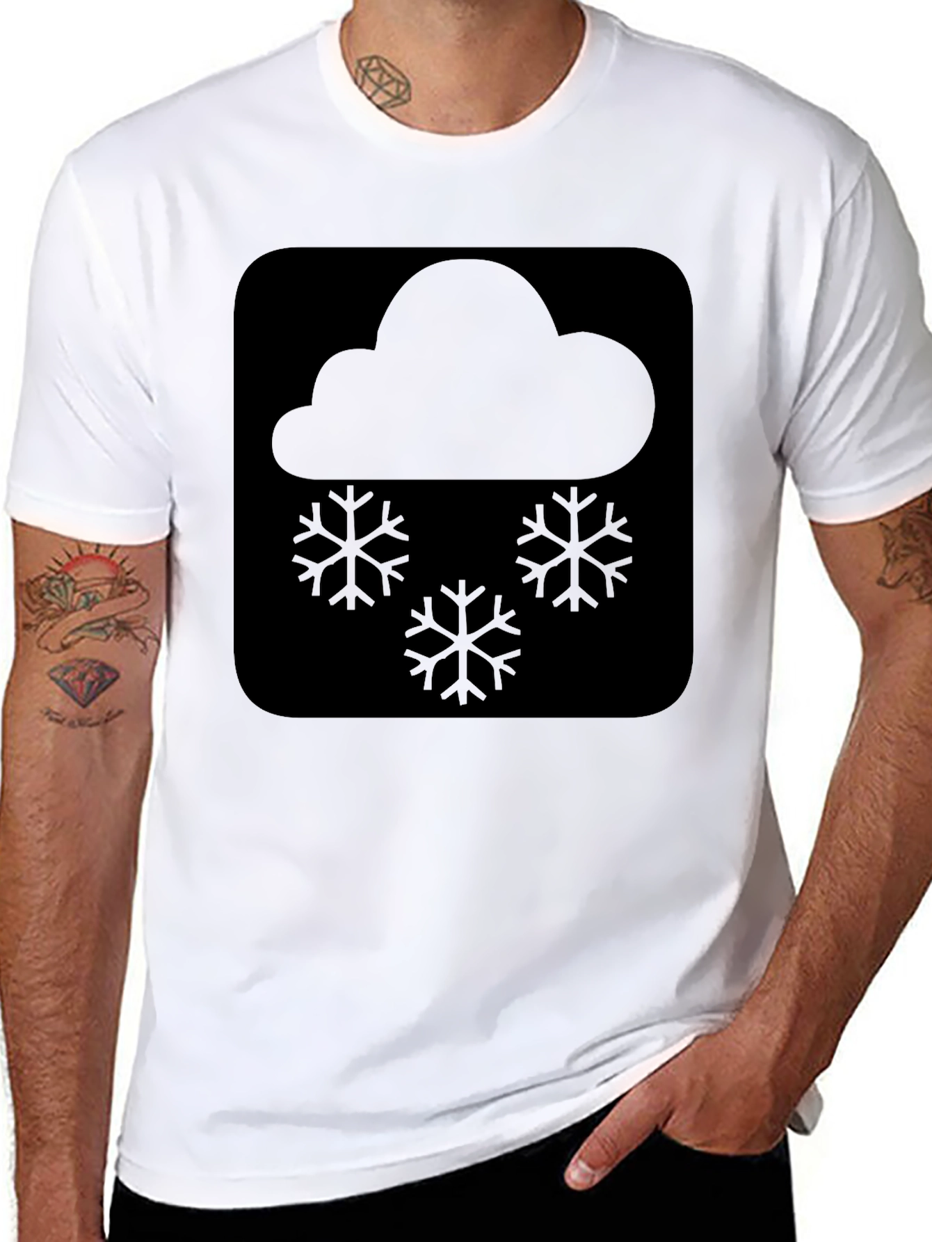 Snow Cloud Graphic Tee - Black Comfort Fit