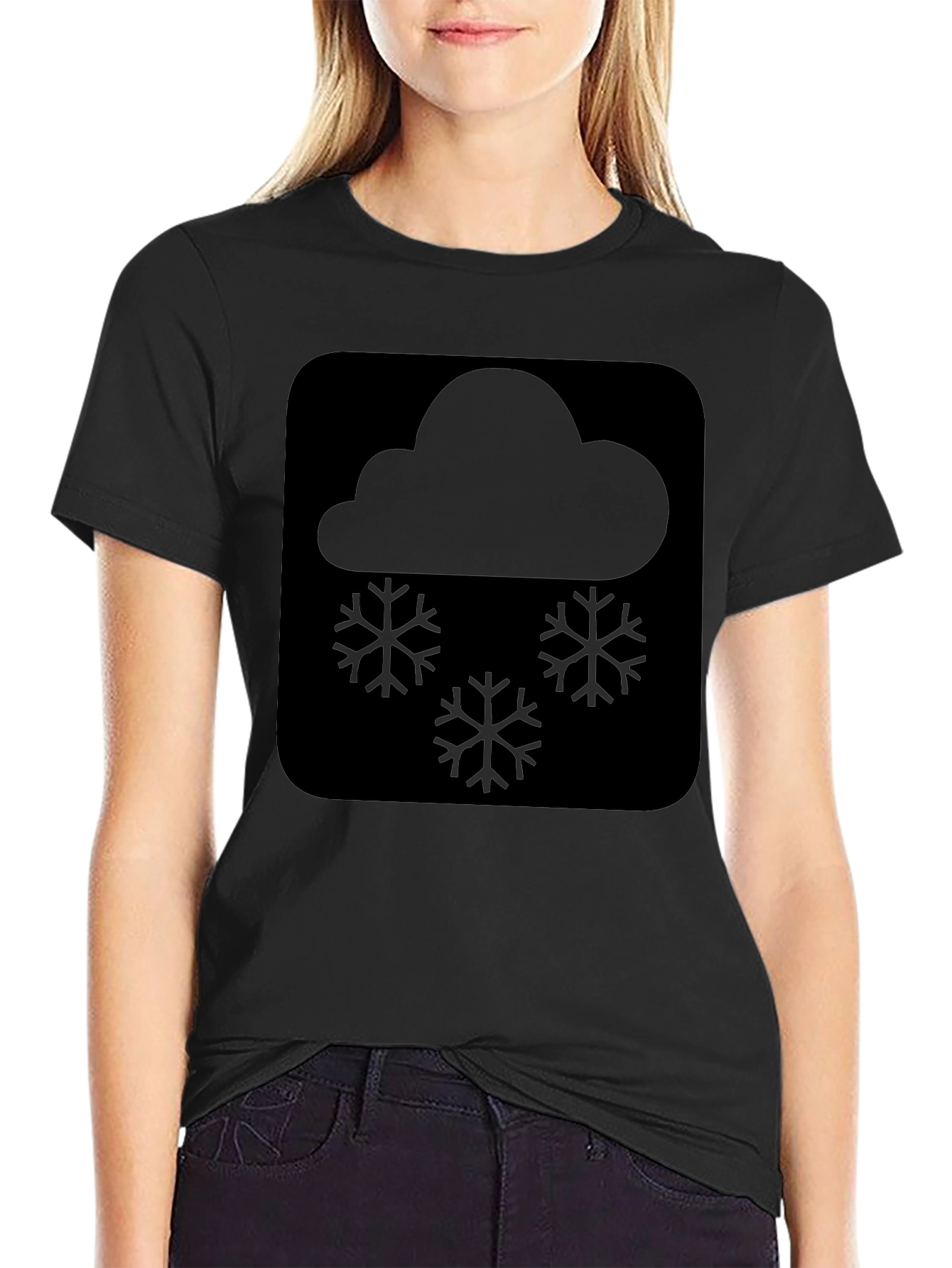 Snow Cloud Graphic Tee - Black Comfort Fit