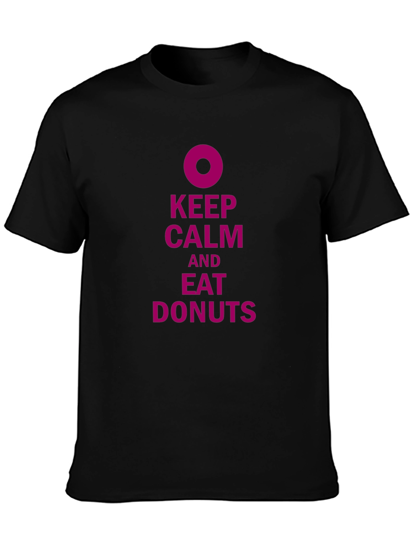 Keep Calm and Eat Donuts Black T-Shirt
