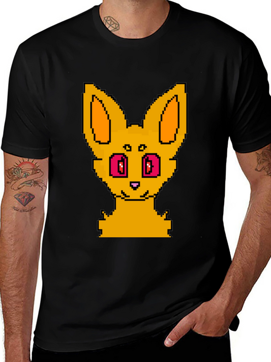 Pixel Art Fox Graphic Tee - Unisex Black T-Shirt