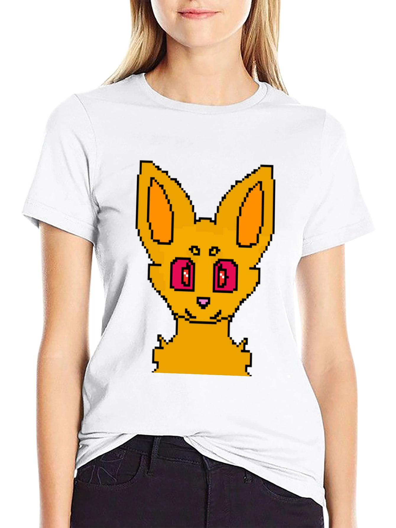Pixel Art Fox Graphic Tee - Unisex Black T-Shirt