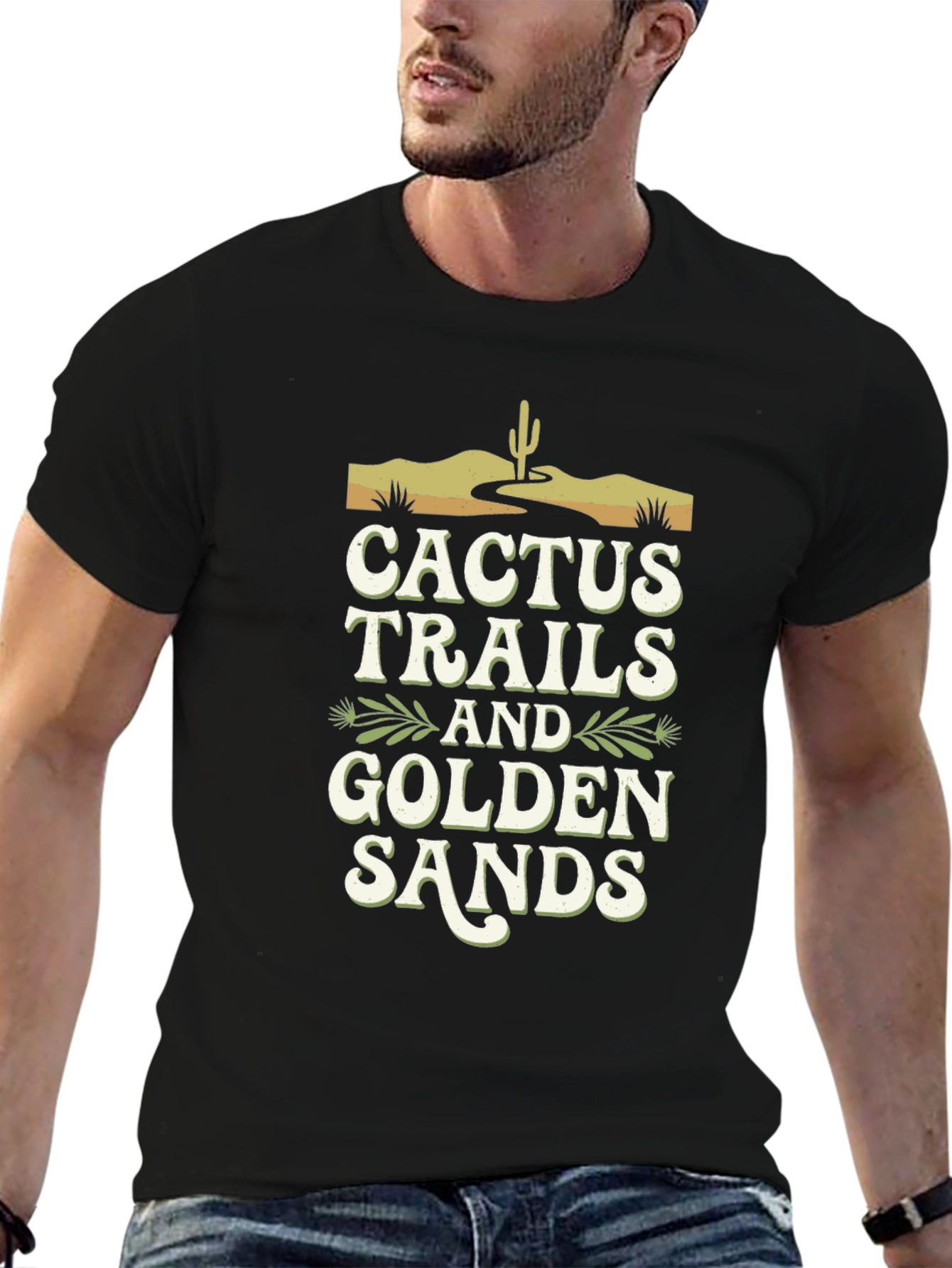 Cactus Trails & Golden Sands Black T-Shirt