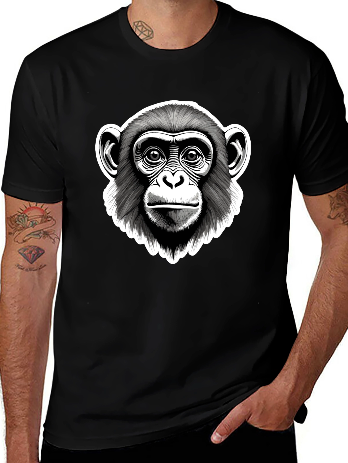 Chimpanzee Graphic Tee - Cool Ape T-Shirt