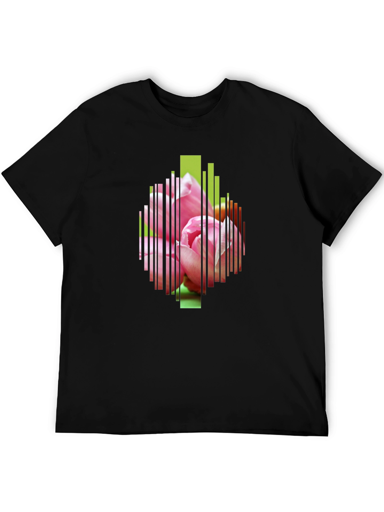 Black Floral Stripe Graphic Tee