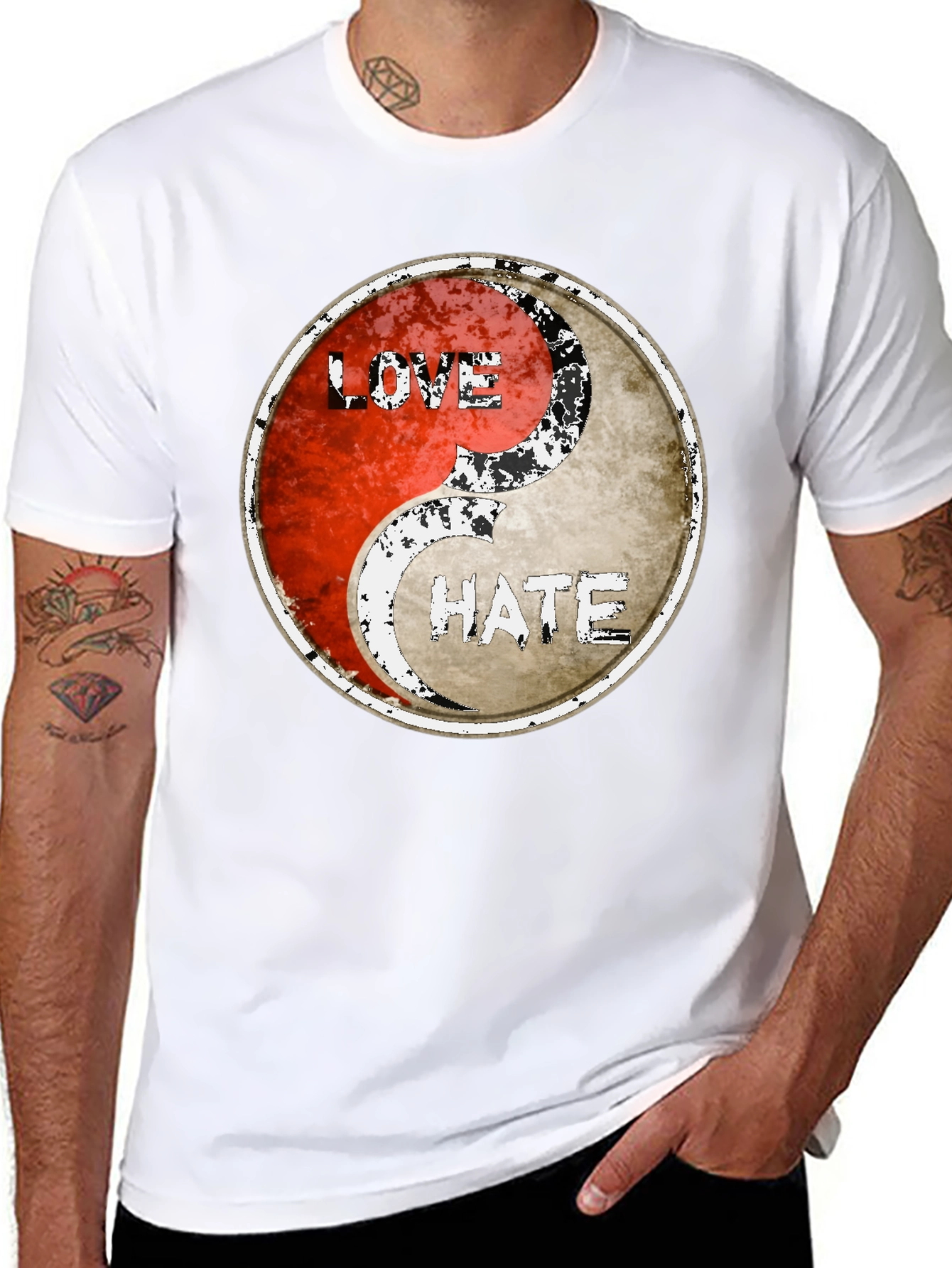 Yin Yang Love Hate Graphic Tee