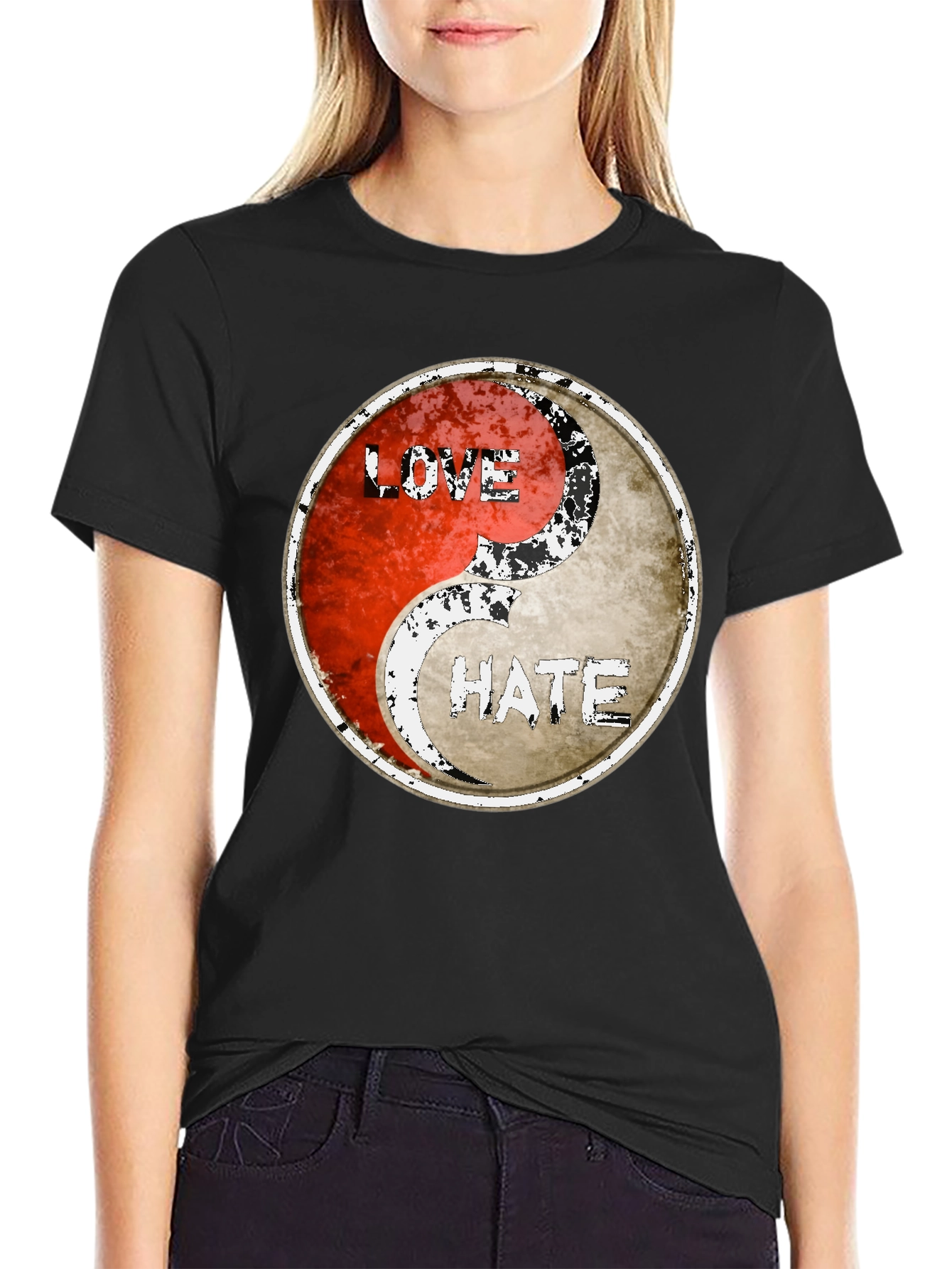 Yin Yang Love Hate Graphic Tee