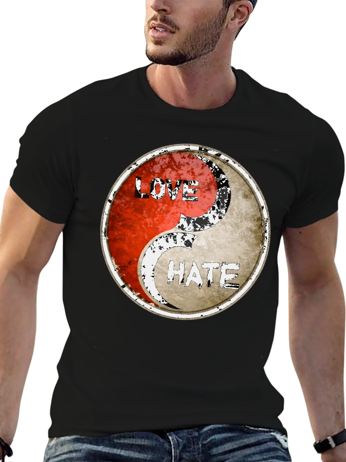 Yin Yang Love Hate Graphic Tee