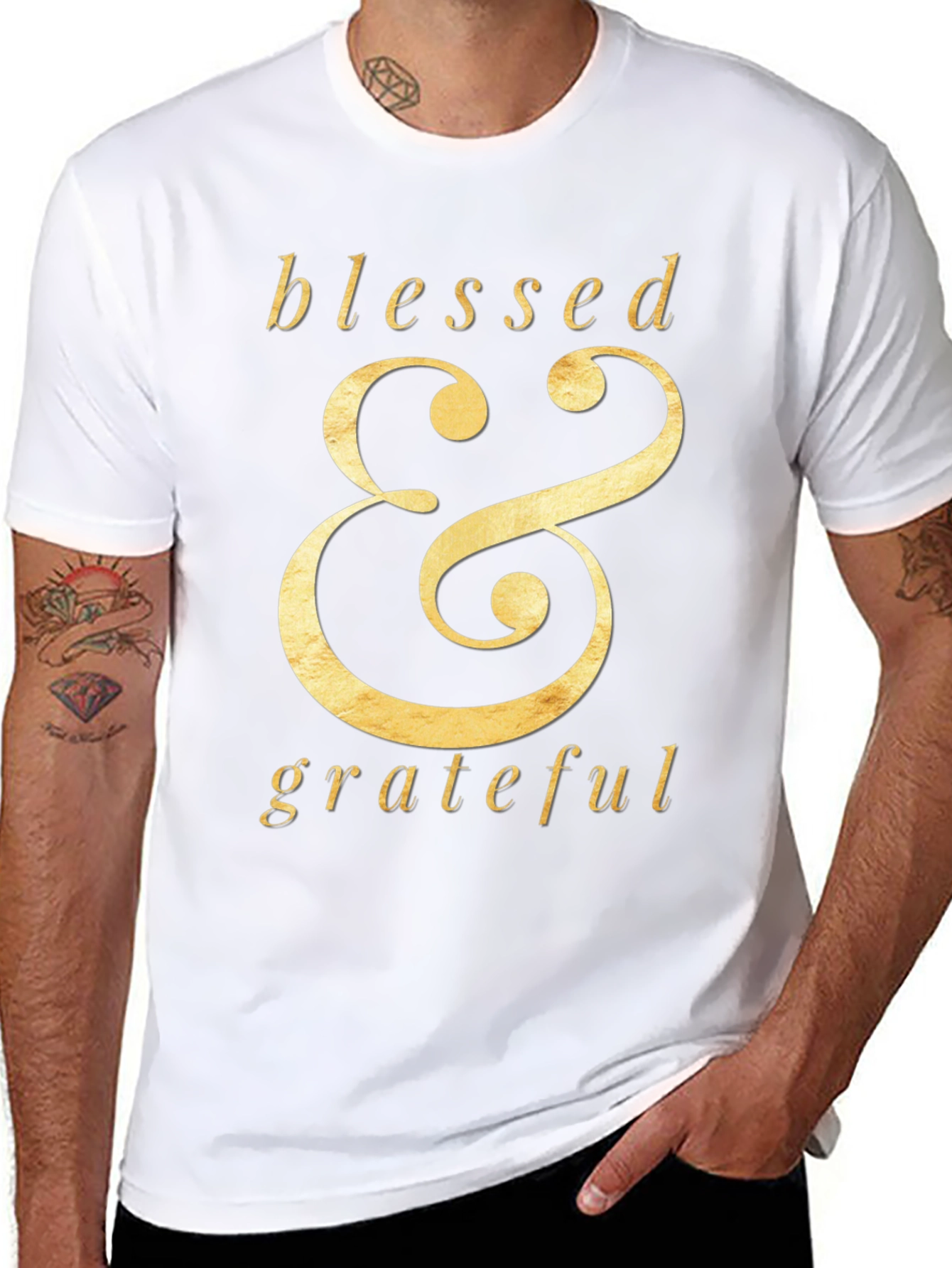 Blessed & Grateful Graphic Tee - Stylish Black T-Shirt