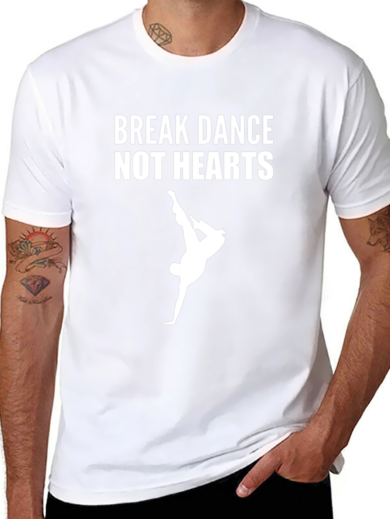 Break Dance Not Hearts Graphic Tee