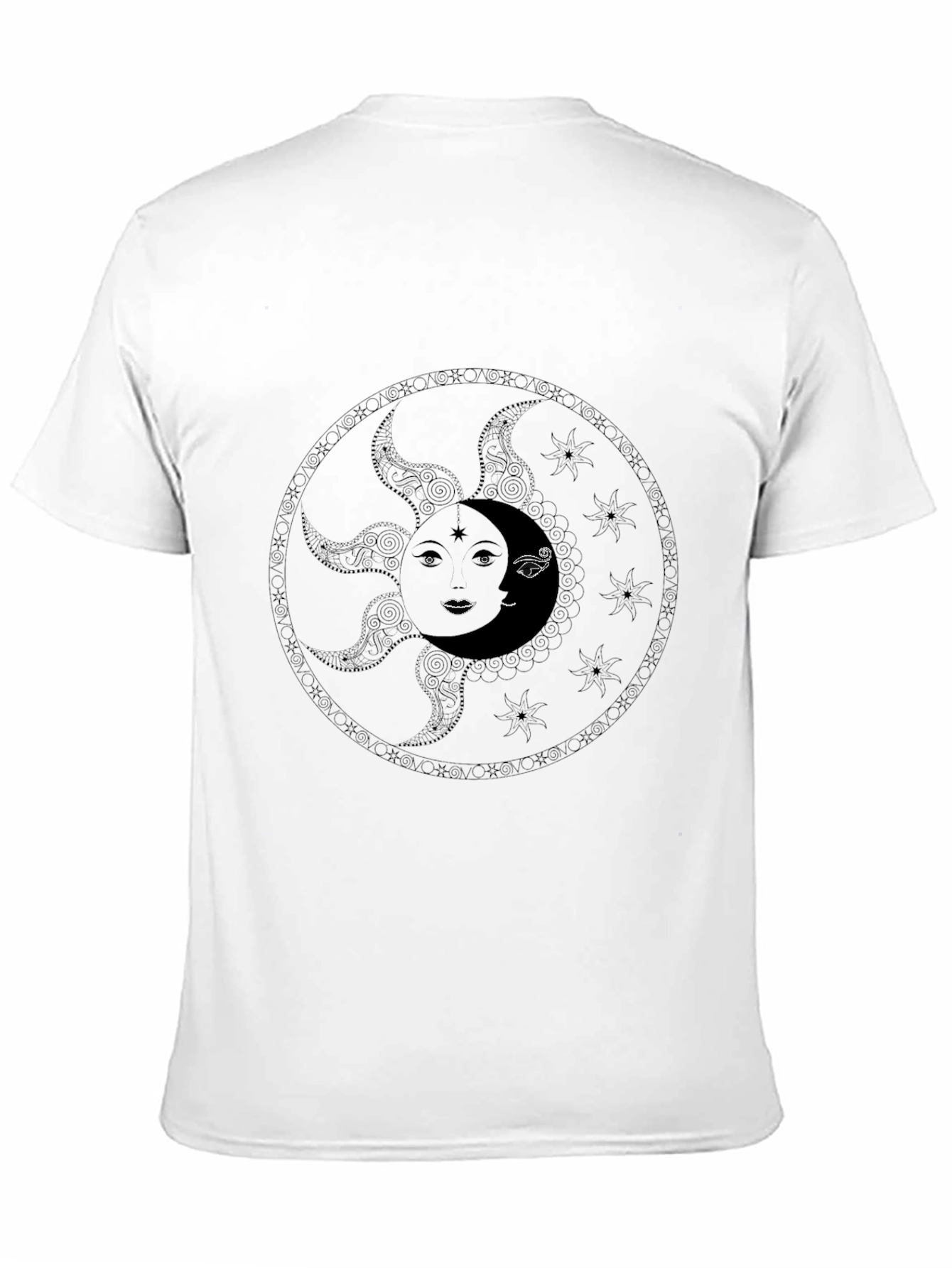 Sun and Moon Graphic Black T-Shirt