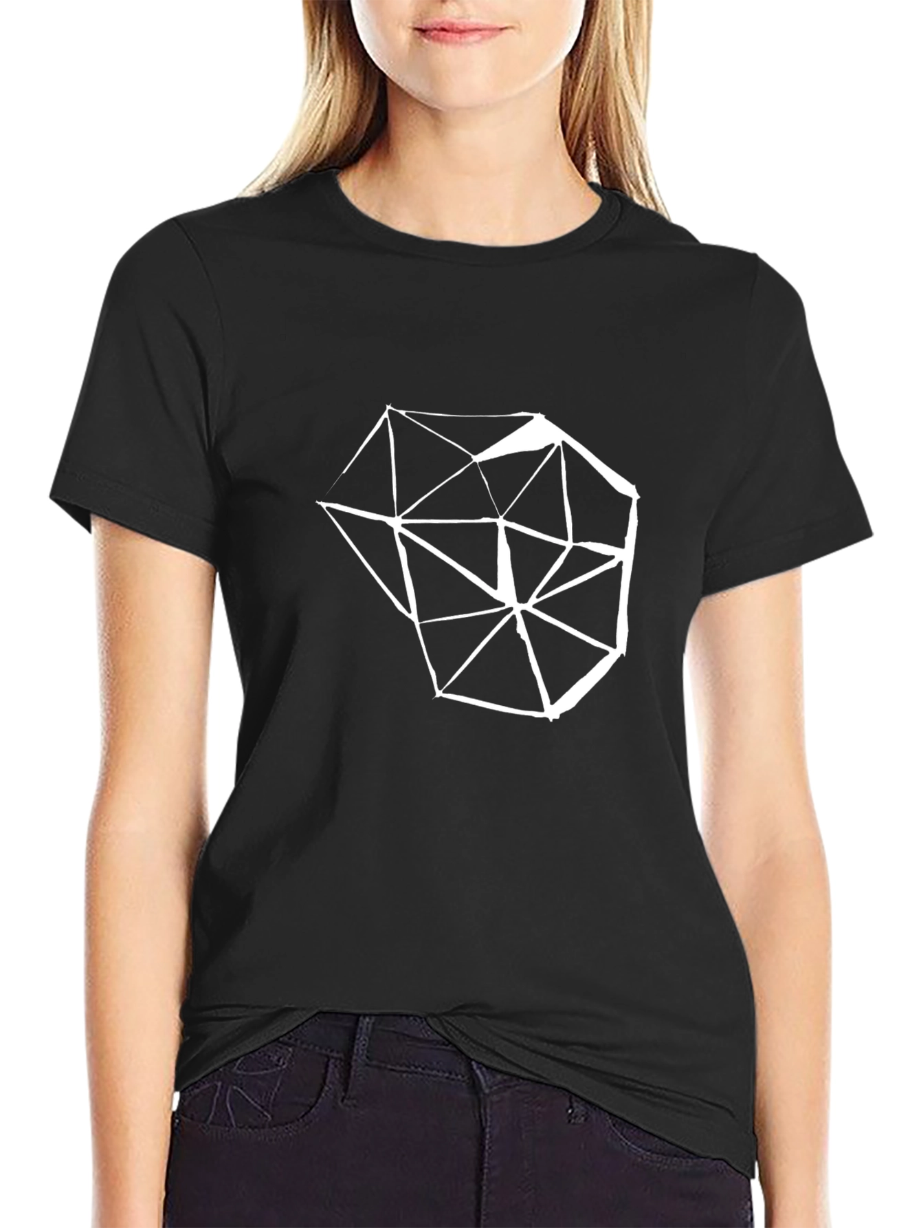 Geometric Design Black T-Shirt