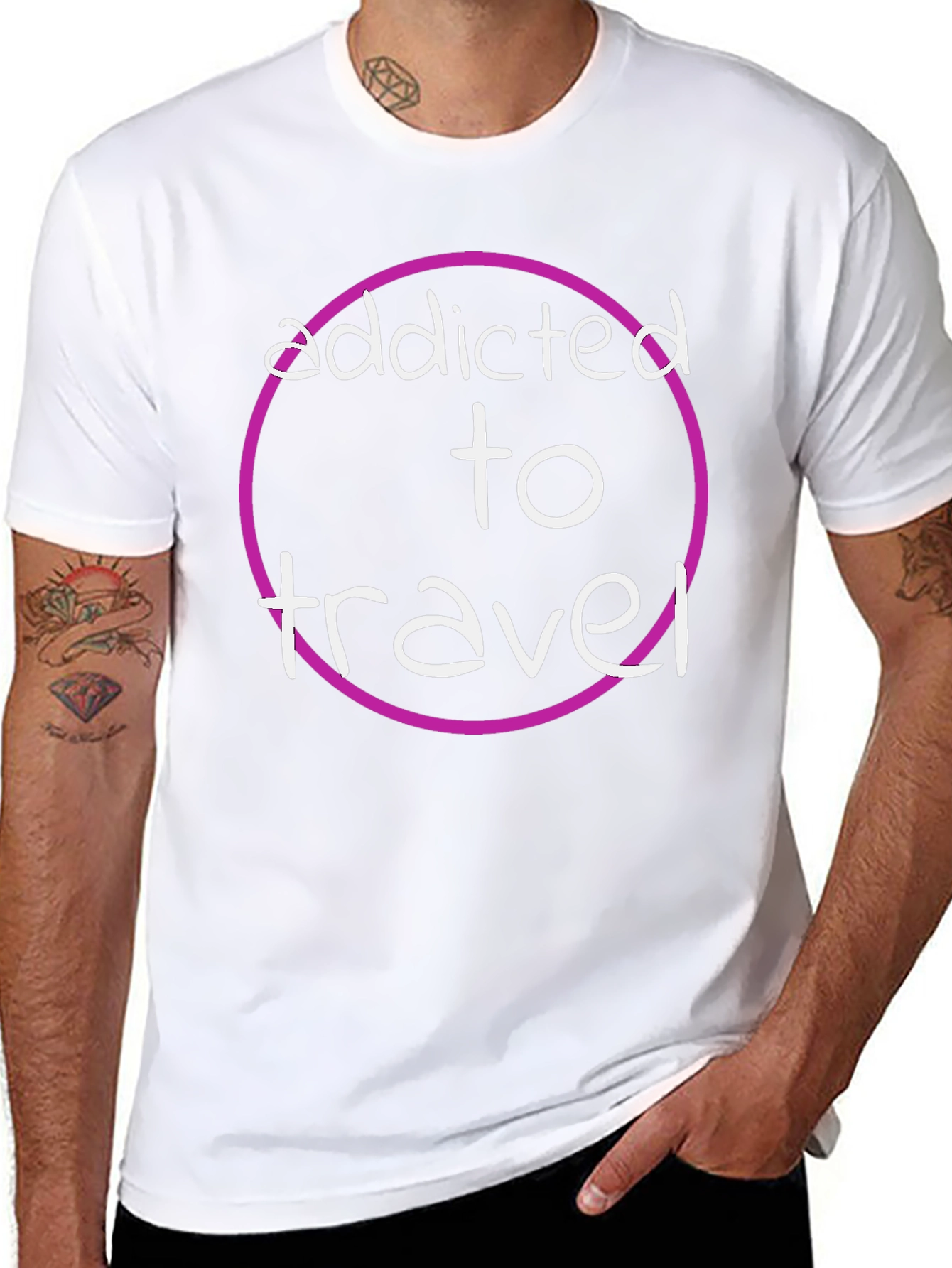 Addicted to Travel Graphic Tee - Black
