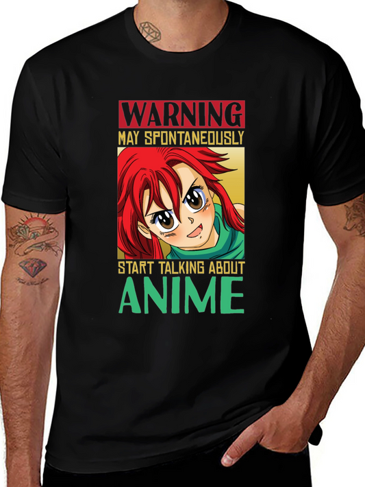 Warning Anime T-Shirt: Spontaneously Talks Anime!