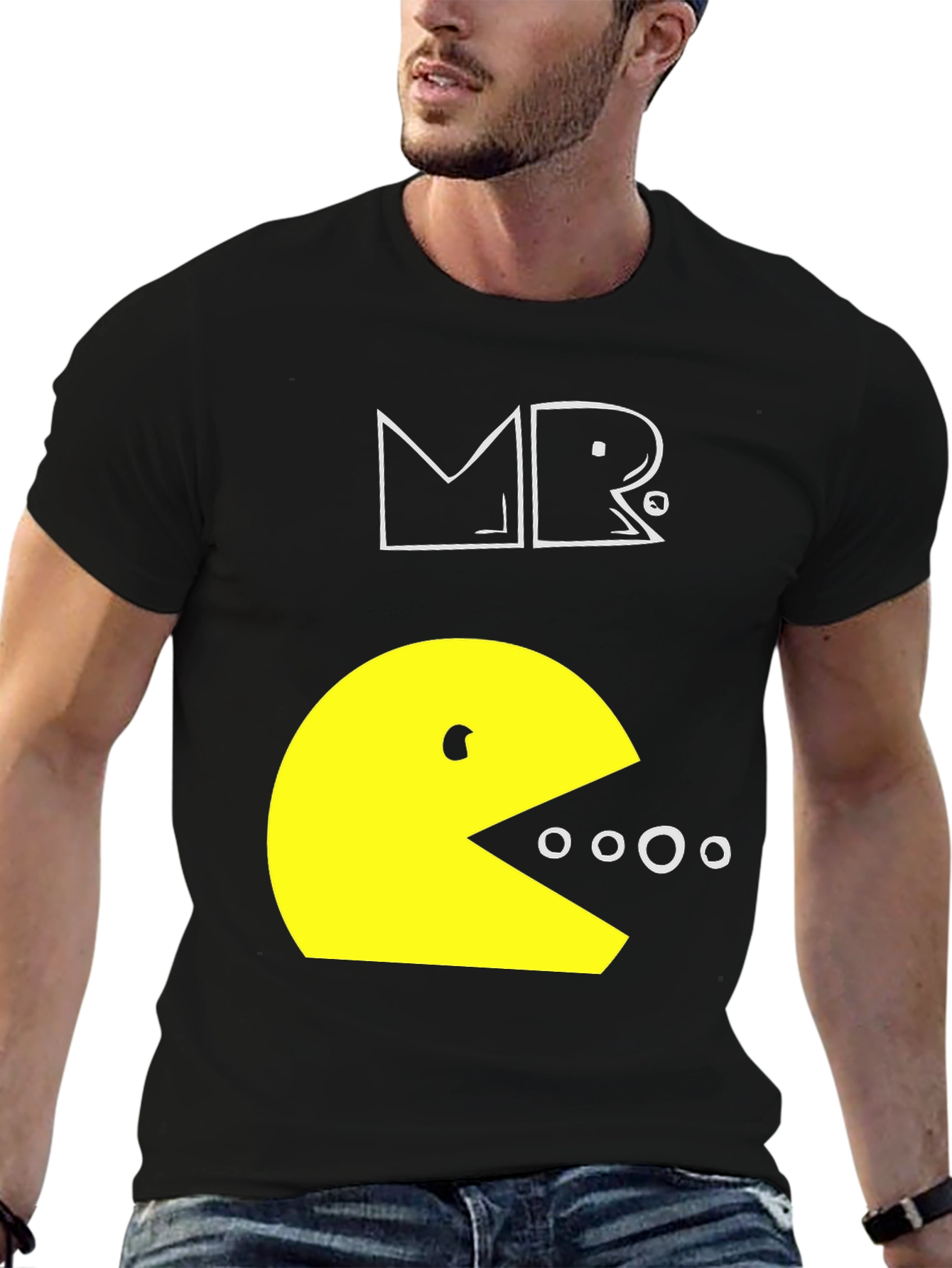 Pac-Man Inspired Graphic T-Shirt - Black