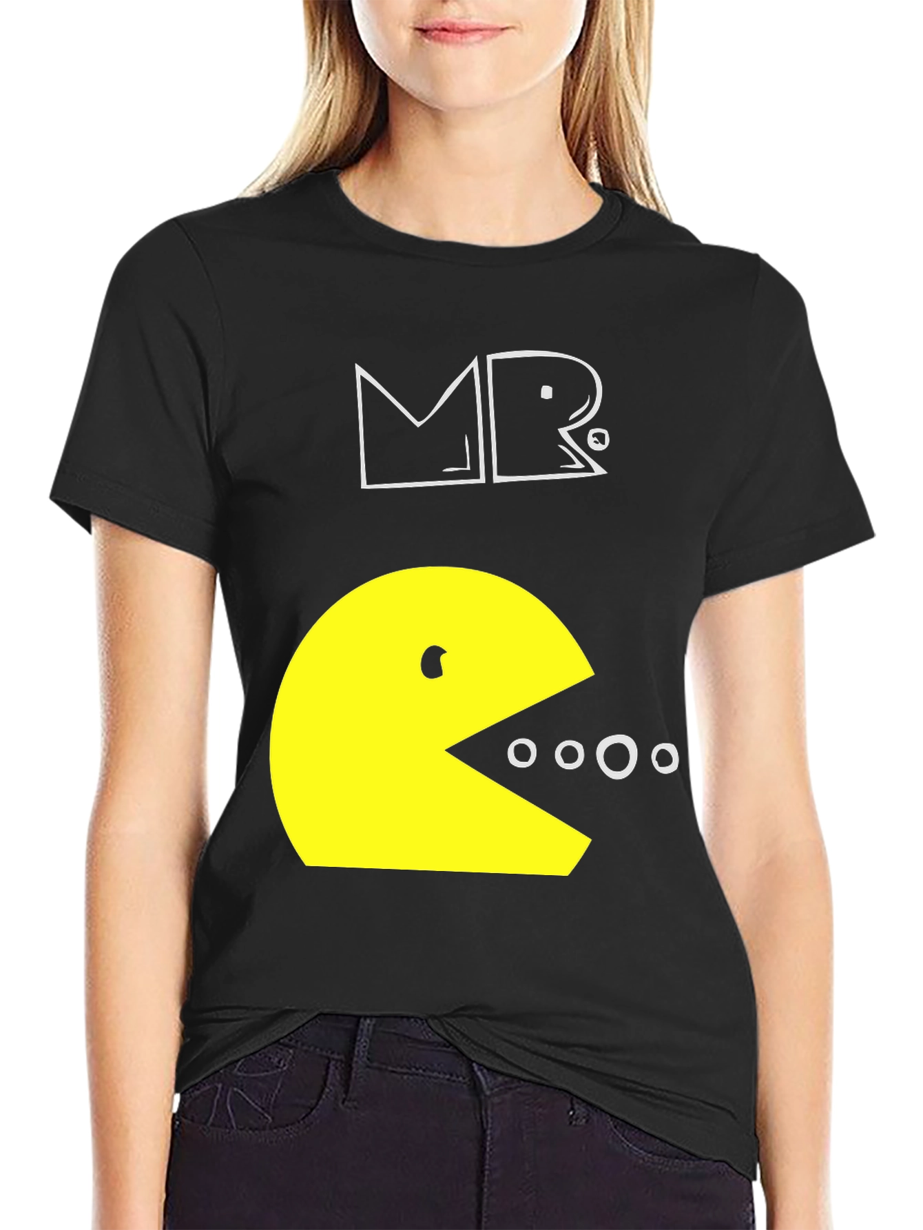 Pac-Man Inspired Graphic T-Shirt - Black