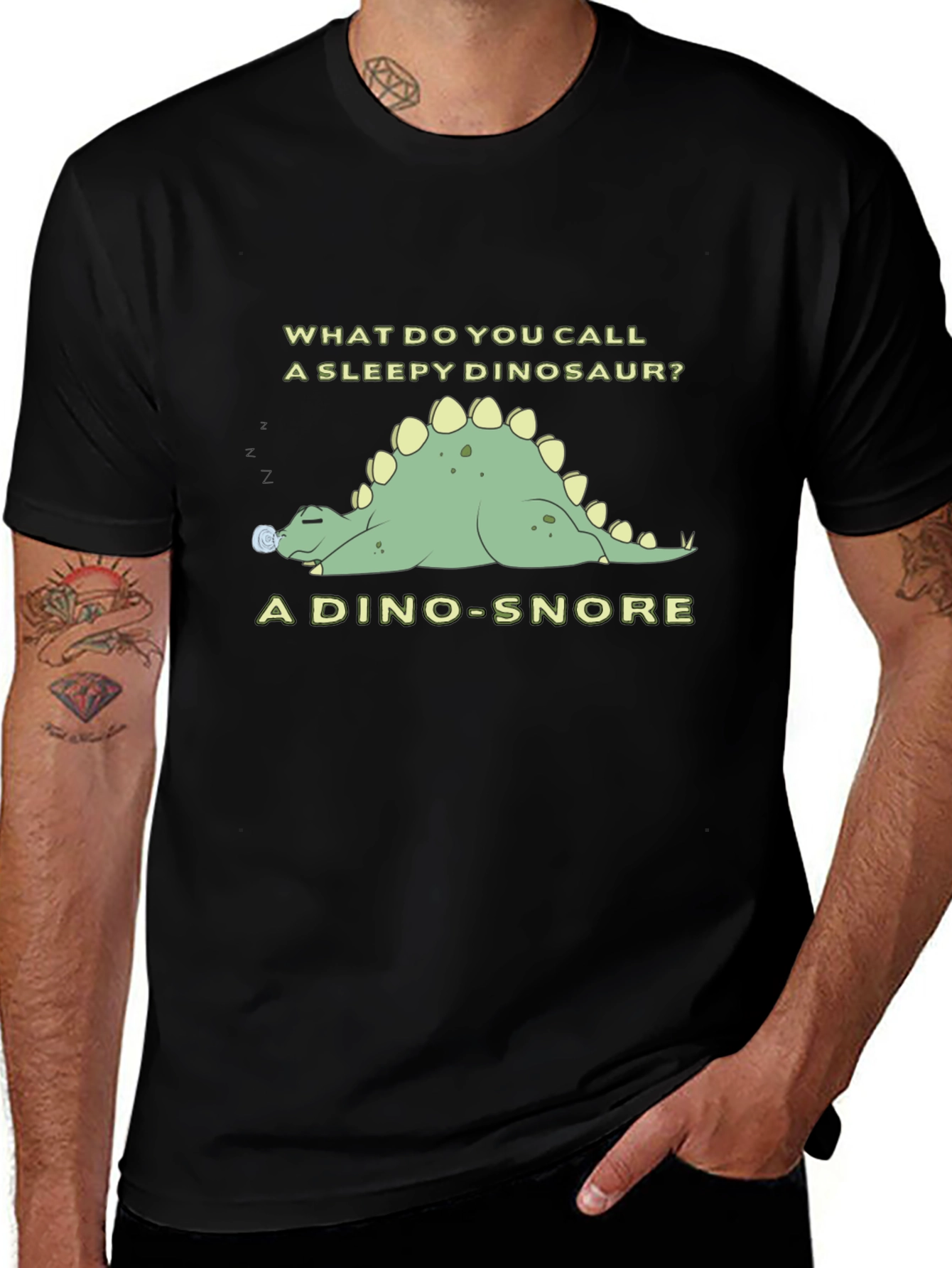 Dino-Snore T-Shirt - Sleepy Dinosaur Pun Tee