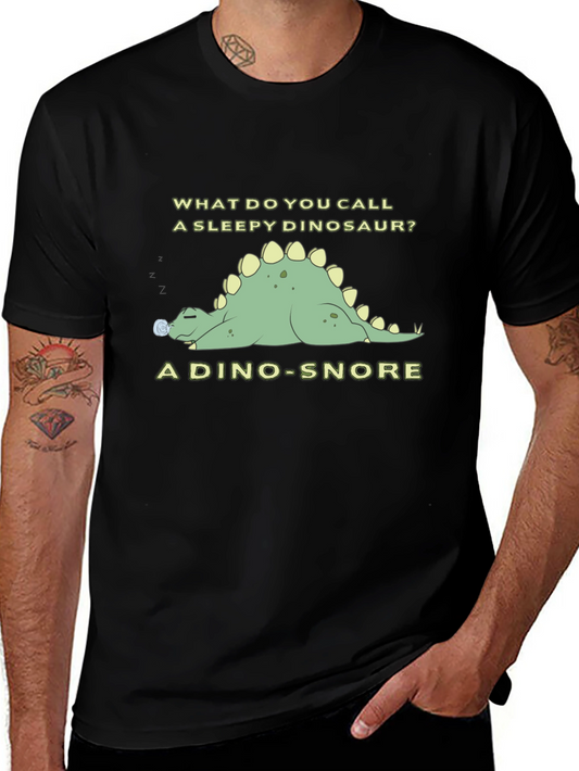 Dino-Snore T-Shirt - Sleepy Dinosaur Pun Tee