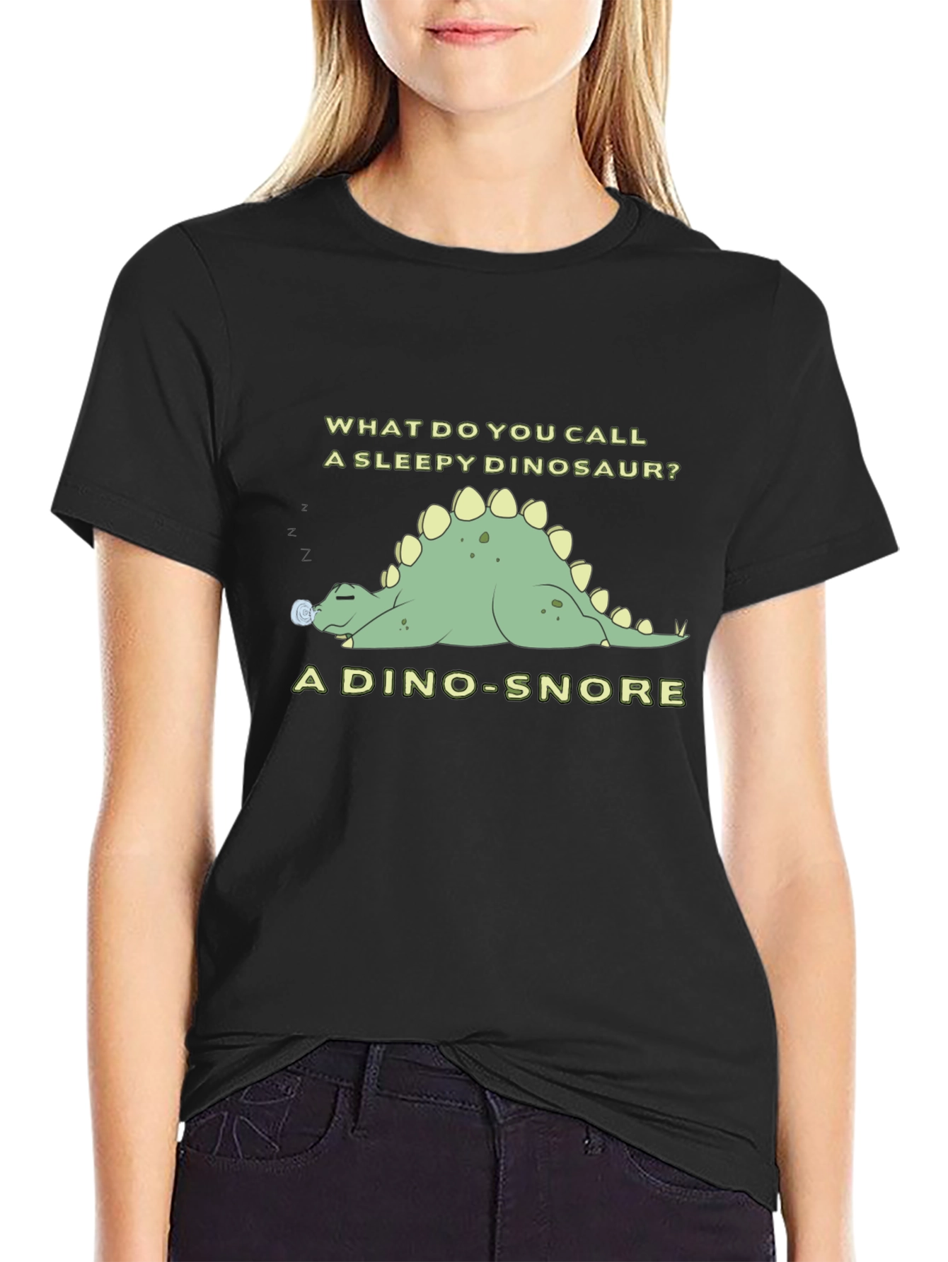 Dino-Snore T-Shirt - Sleepy Dinosaur Pun Tee