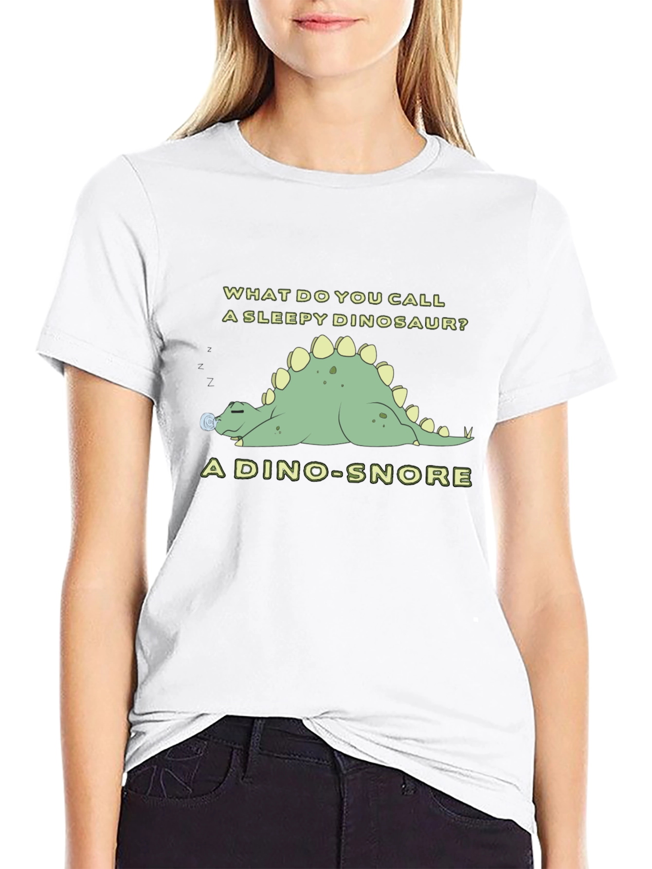 Dino-Snore T-Shirt - Sleepy Dinosaur Pun Tee