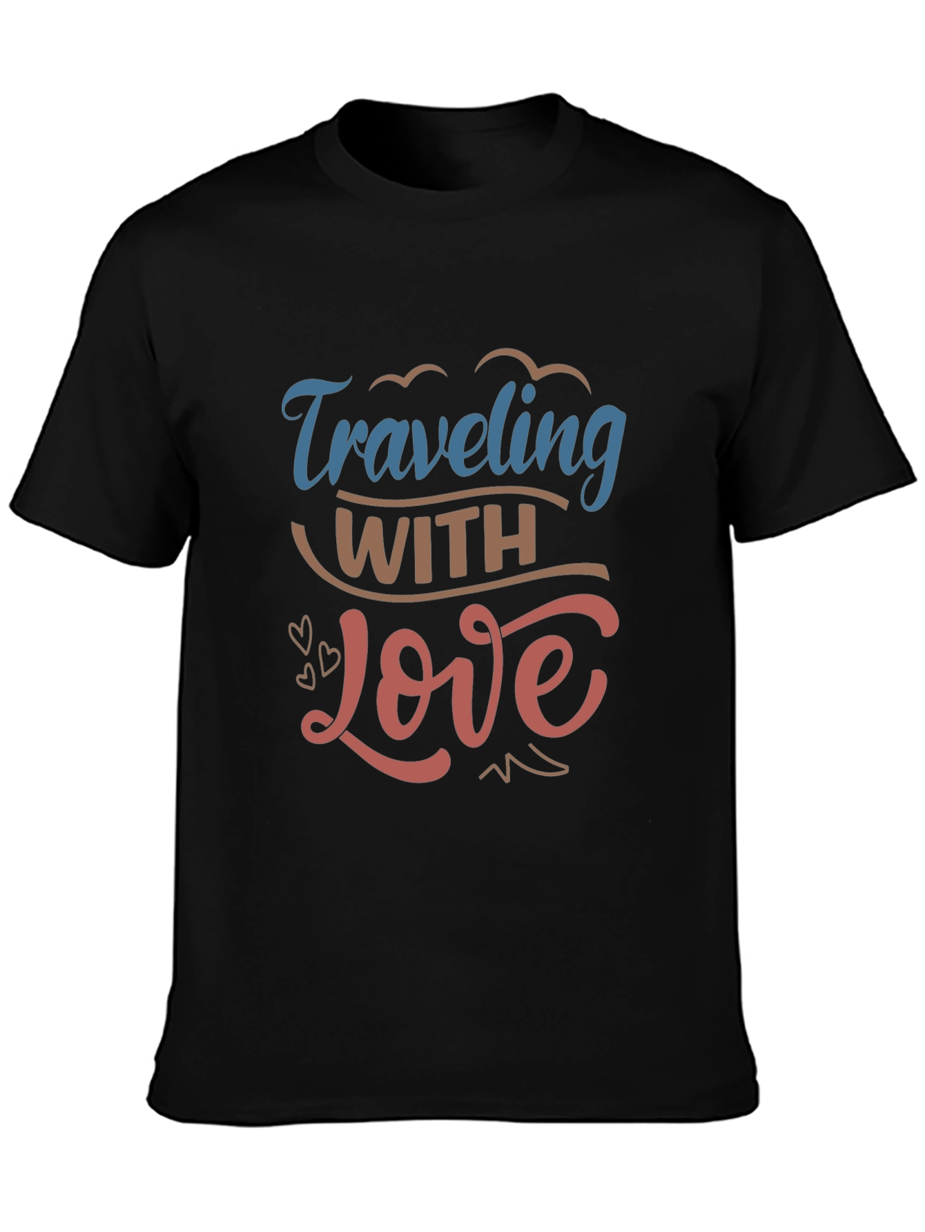 Traveling With Love T-Shirt - Soft Black Tee