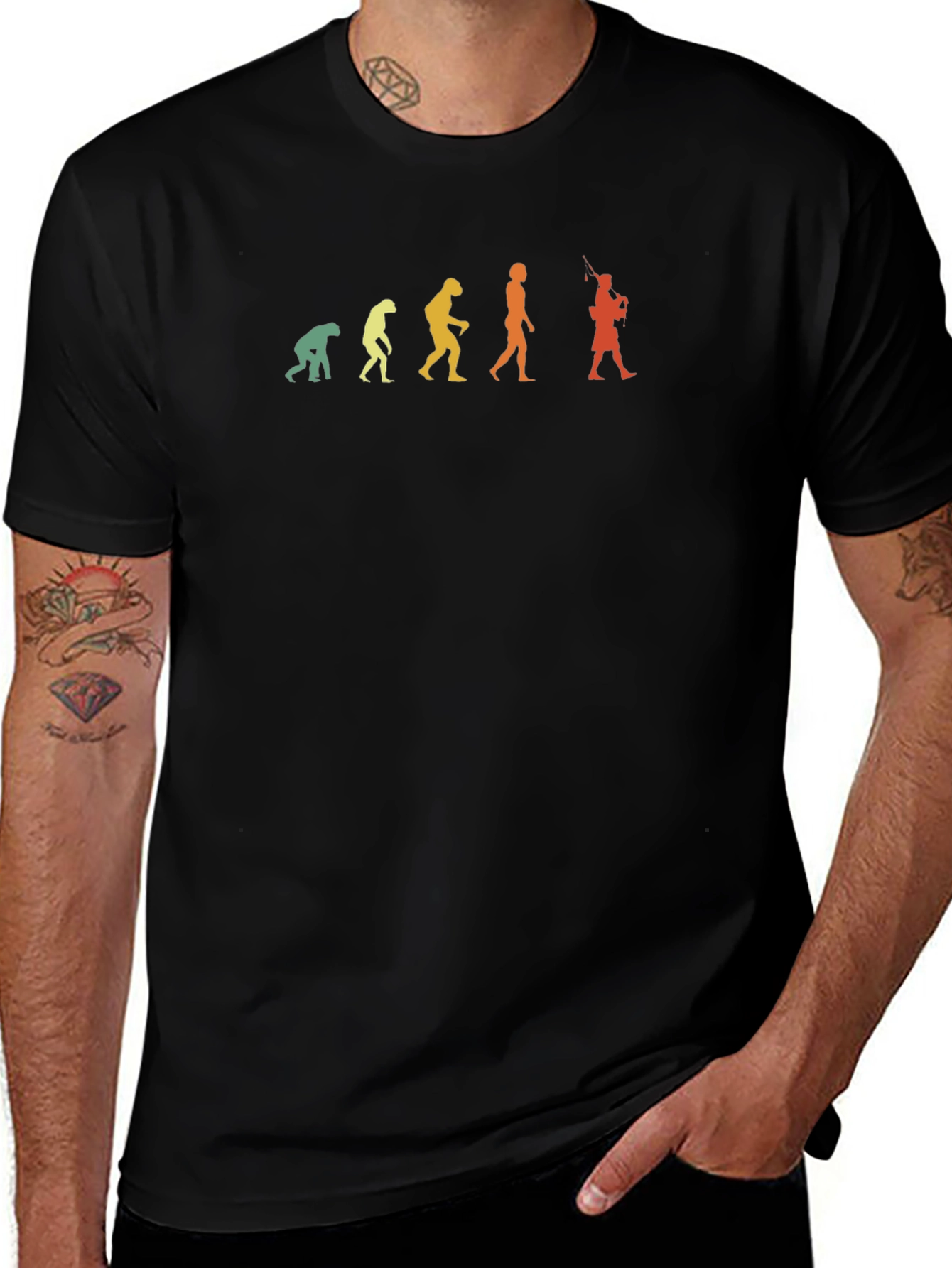 Evolution of the Piper T-Shirt - Bagpipe Player Tee