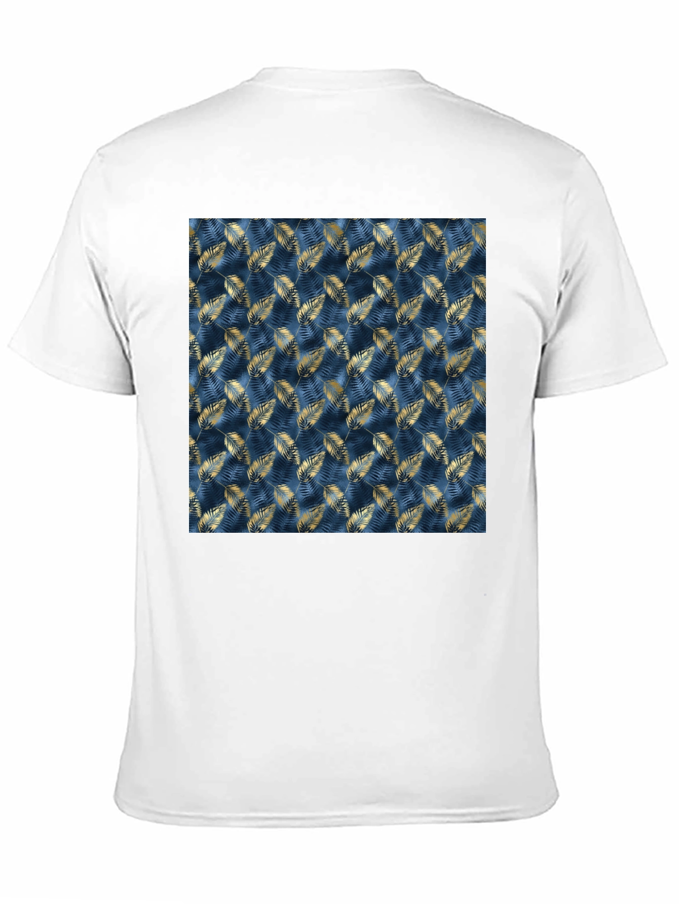 Stylish Mens Black T-Shirt with Leaf Pattern