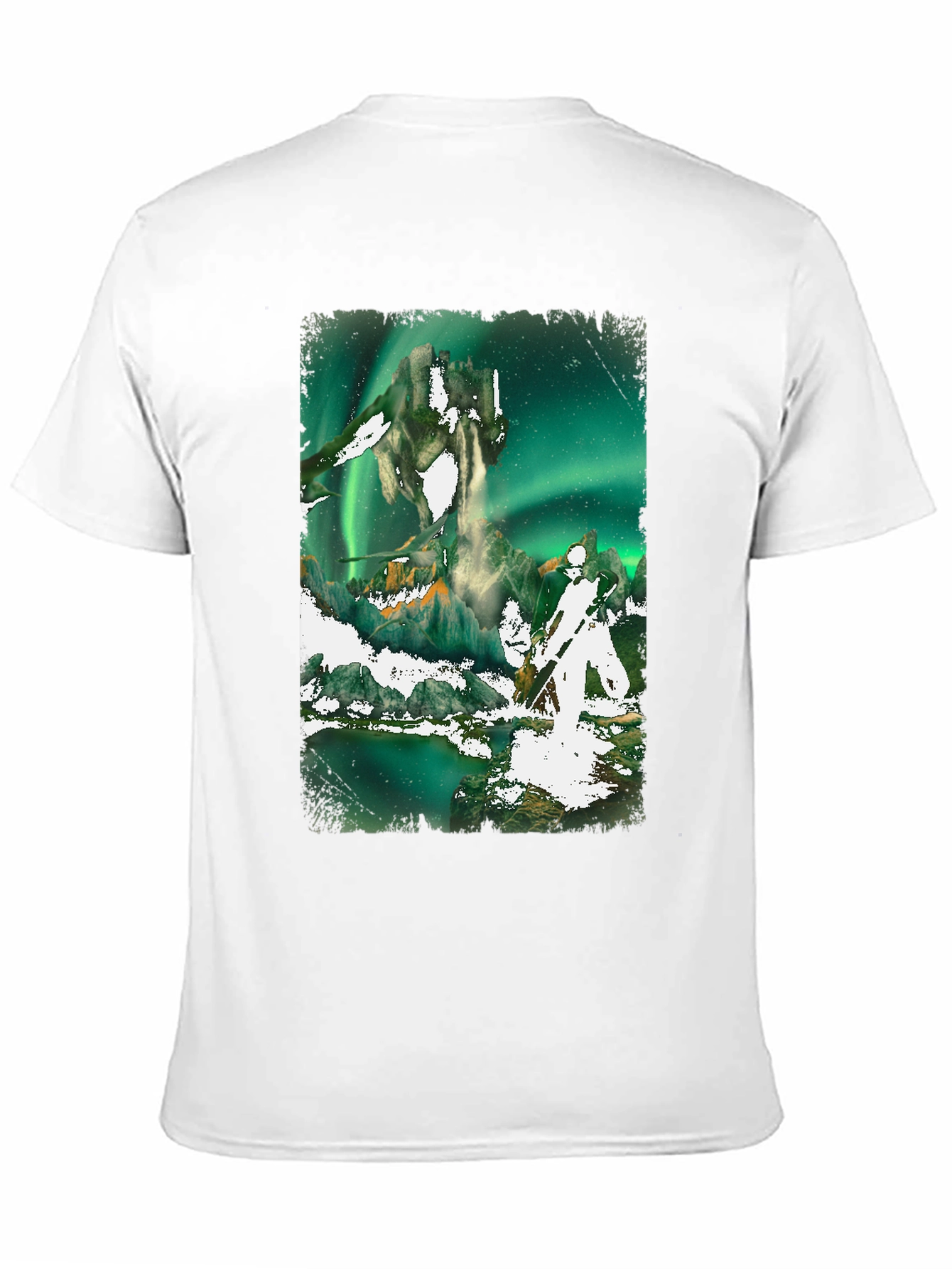 Aurora Borealis Fantasy Graphic Tee - Black
