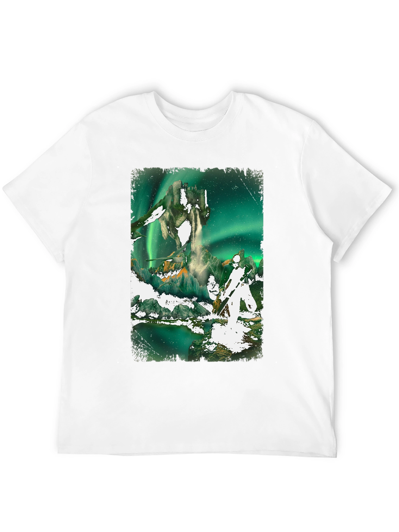 Aurora Borealis Fantasy Graphic Tee - Black