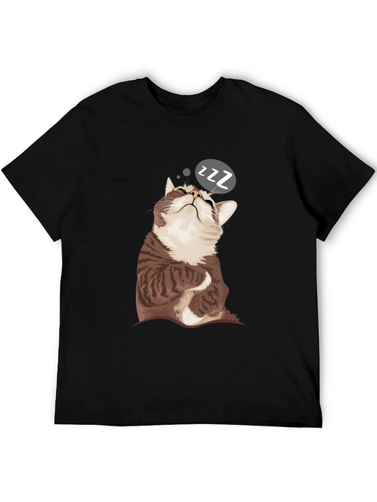 Sleepy Cat Graphic T-Shirt - Comfy Casual Wear