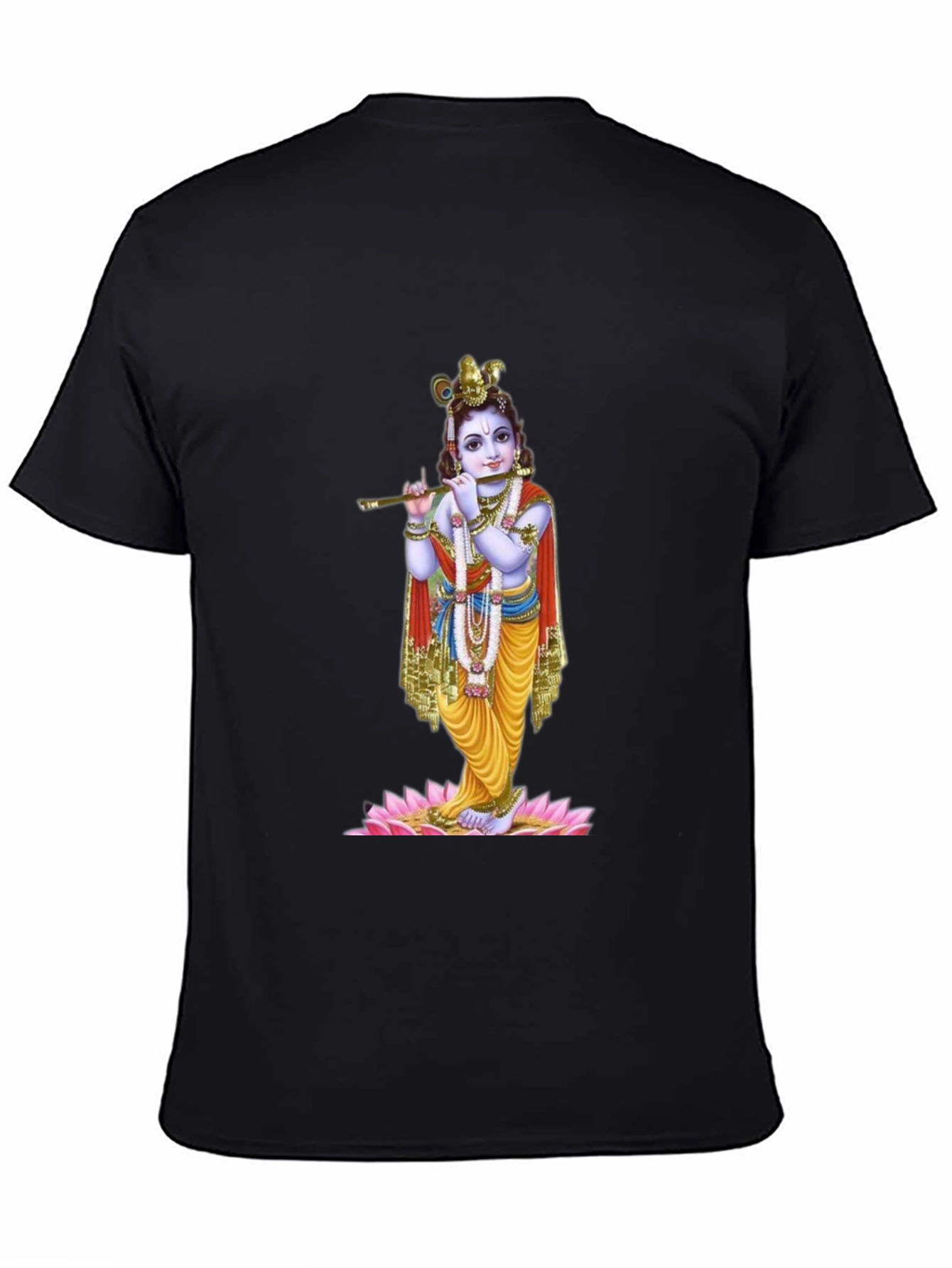 Krishna Graphic Tee - Black Cotton Blend