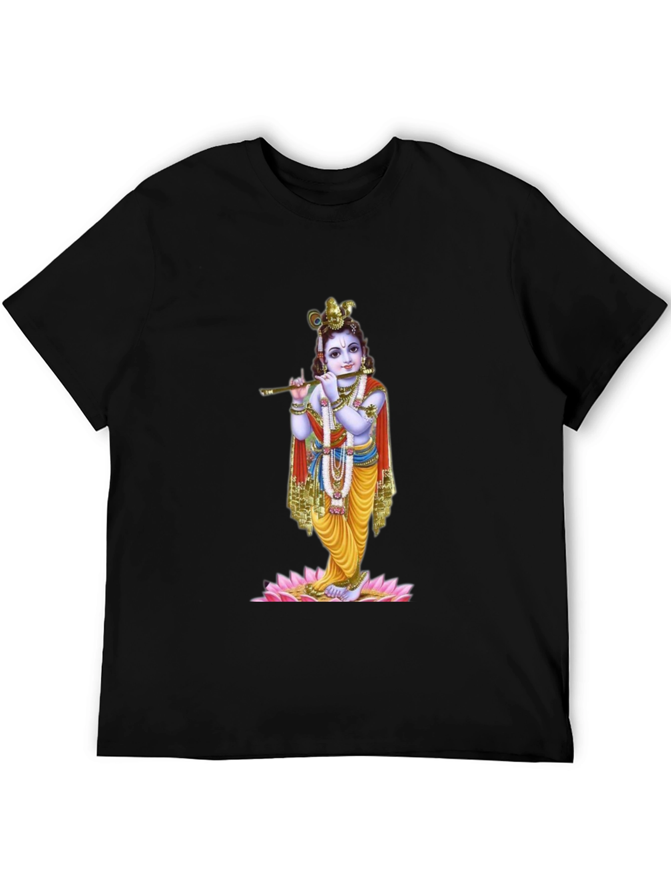 Krishna Graphic Tee - Black Cotton Blend