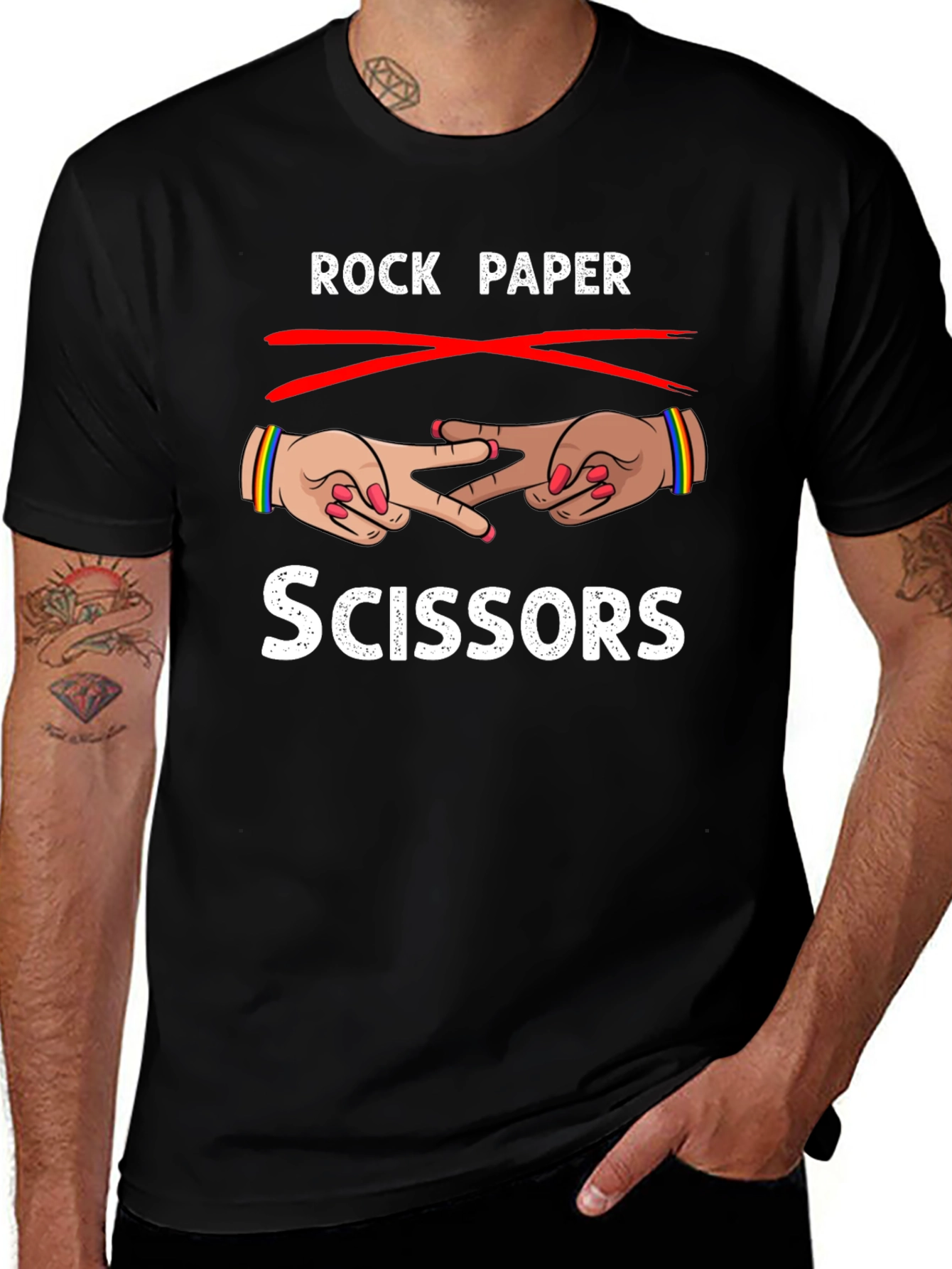 Rock Paper Scissors T-Shirt Fun Design