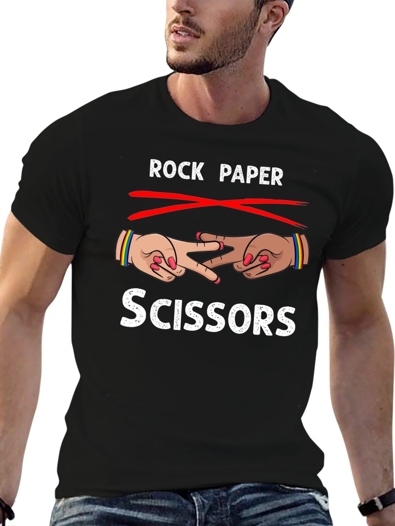 Rock Paper Scissors T-Shirt Fun Design